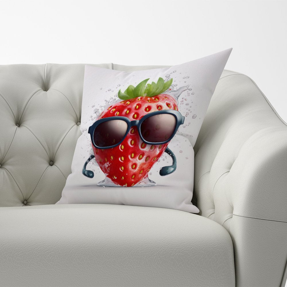 Strawberry In Glasses Cushions