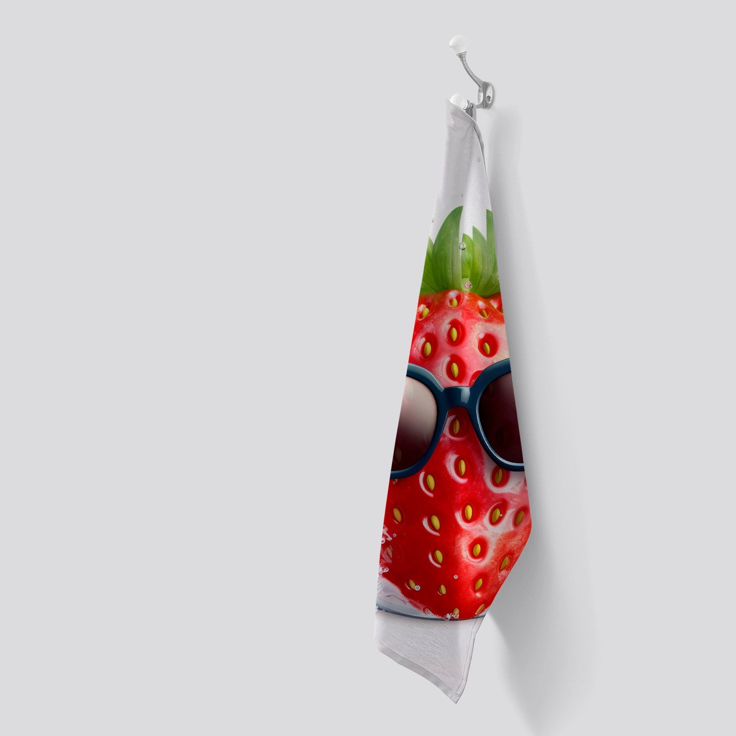 Strawberry In Glasses Tea Towel