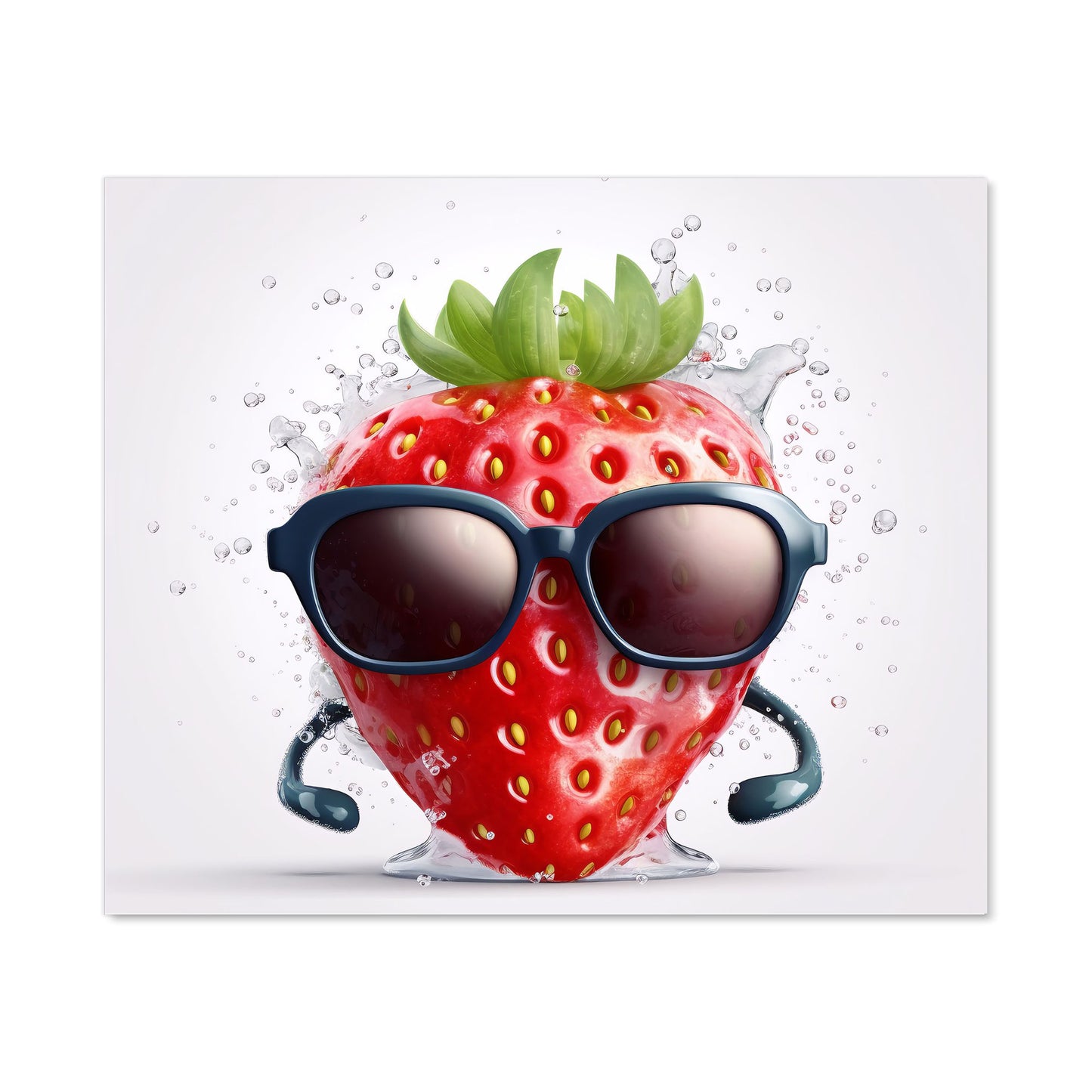 Strawberry In Glasses Kitchen Splashback