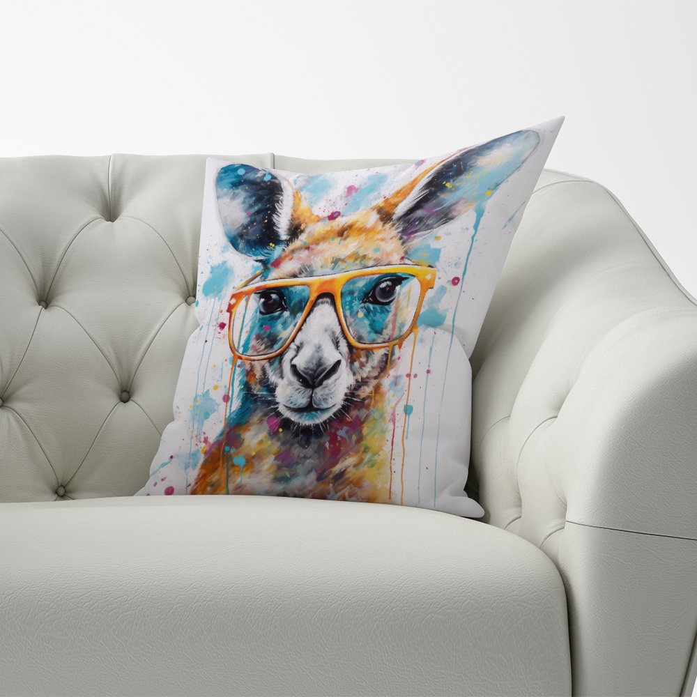 Splashart Kangaroo In Glasses Cushions