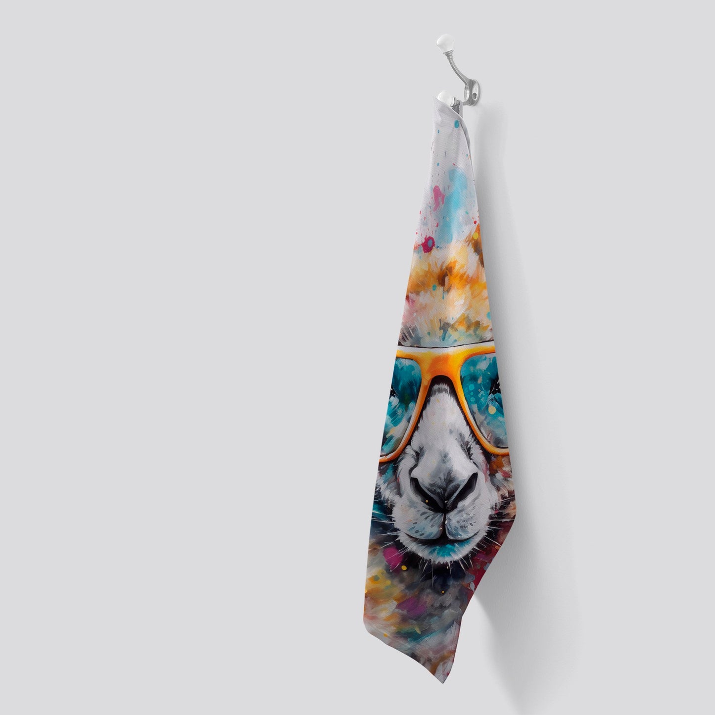 Splashart Kangaroo In Glasses Tea Towel