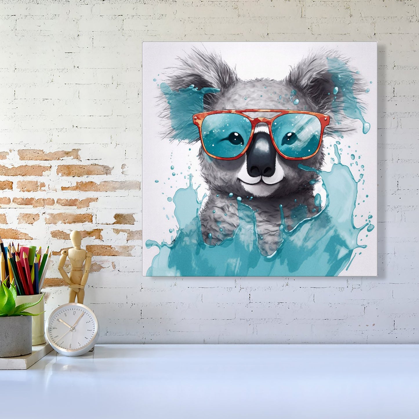 Splashart Koala In Glasses Canvas