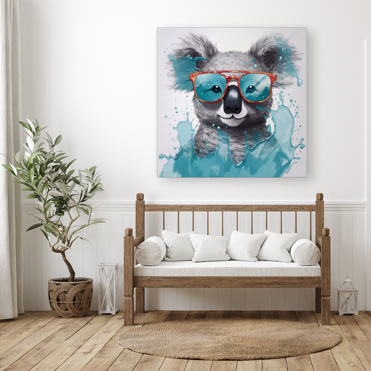 Splashart Koala In Glasses Canvas