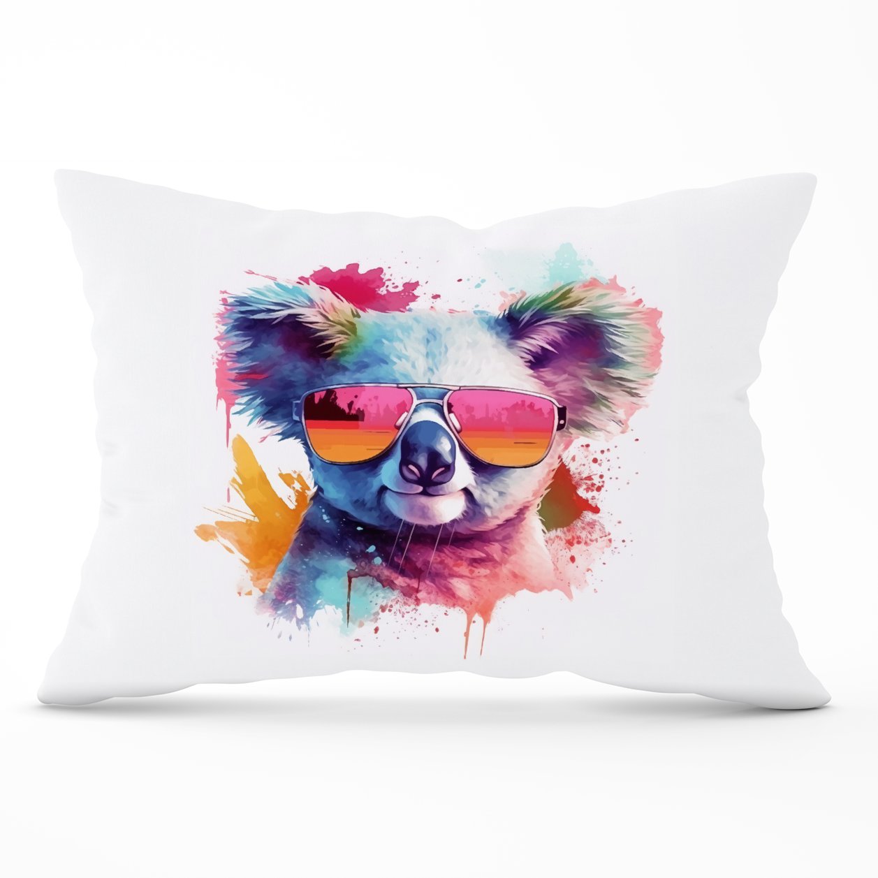 Colourful Splashart Koala In Glasses Cushions
