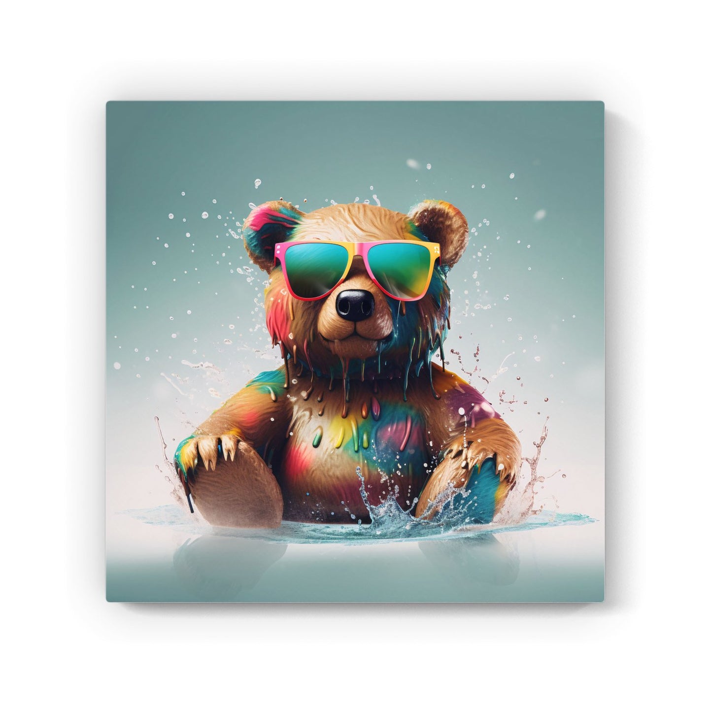 Splashart Bear In Glasses Canvas