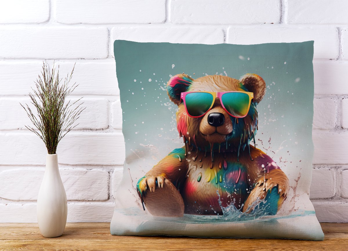 Splashart Bear In Glasses Cushions