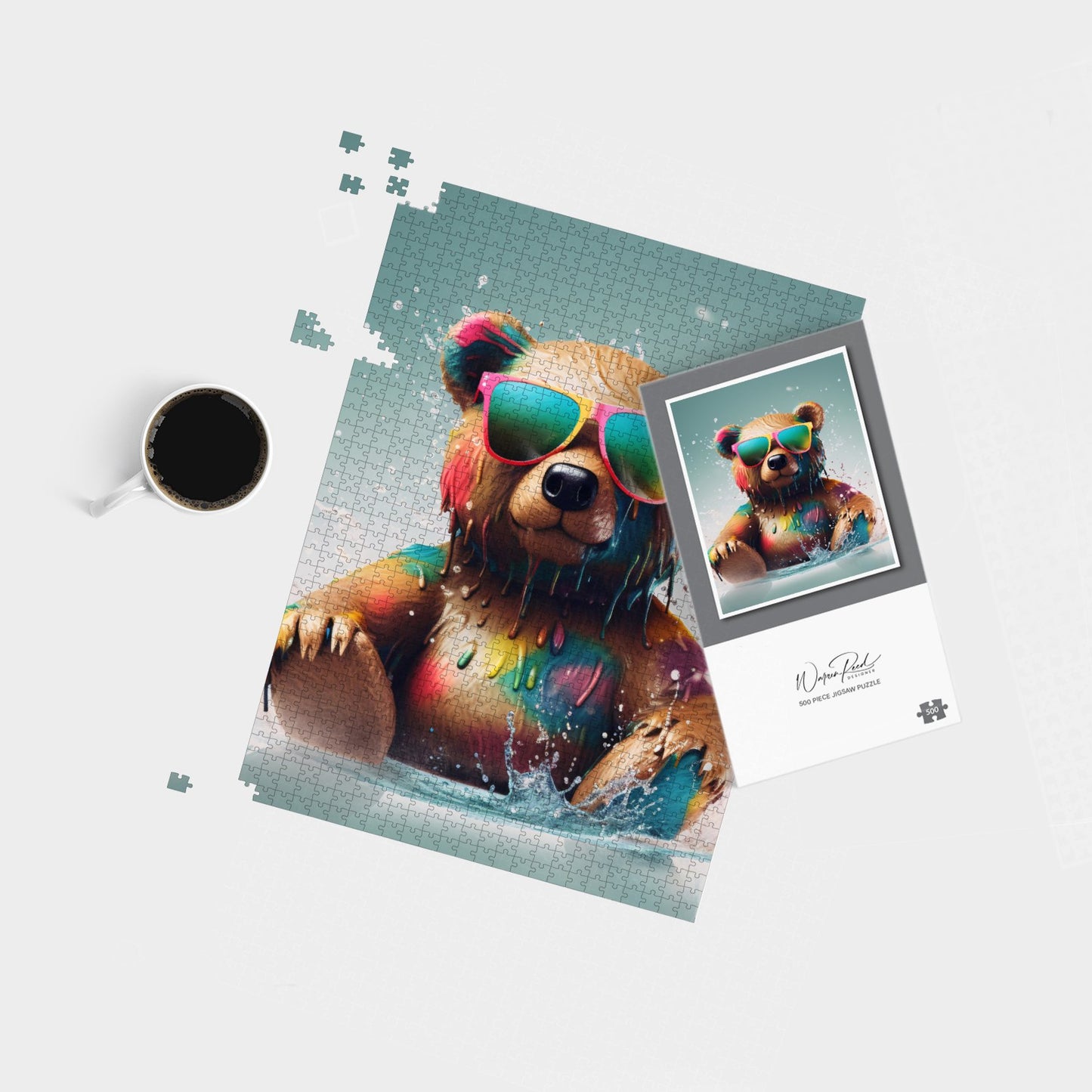 Splashart Bear In Glasses Jigsaw Puzzle