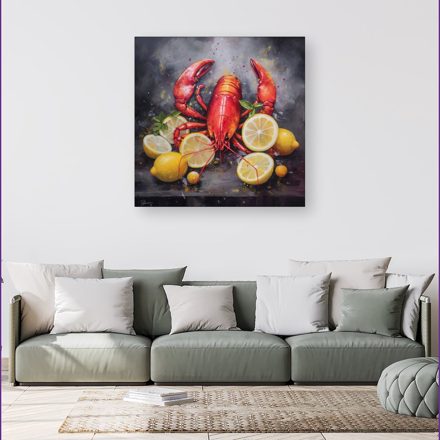 Lobster And Lemons Canvas