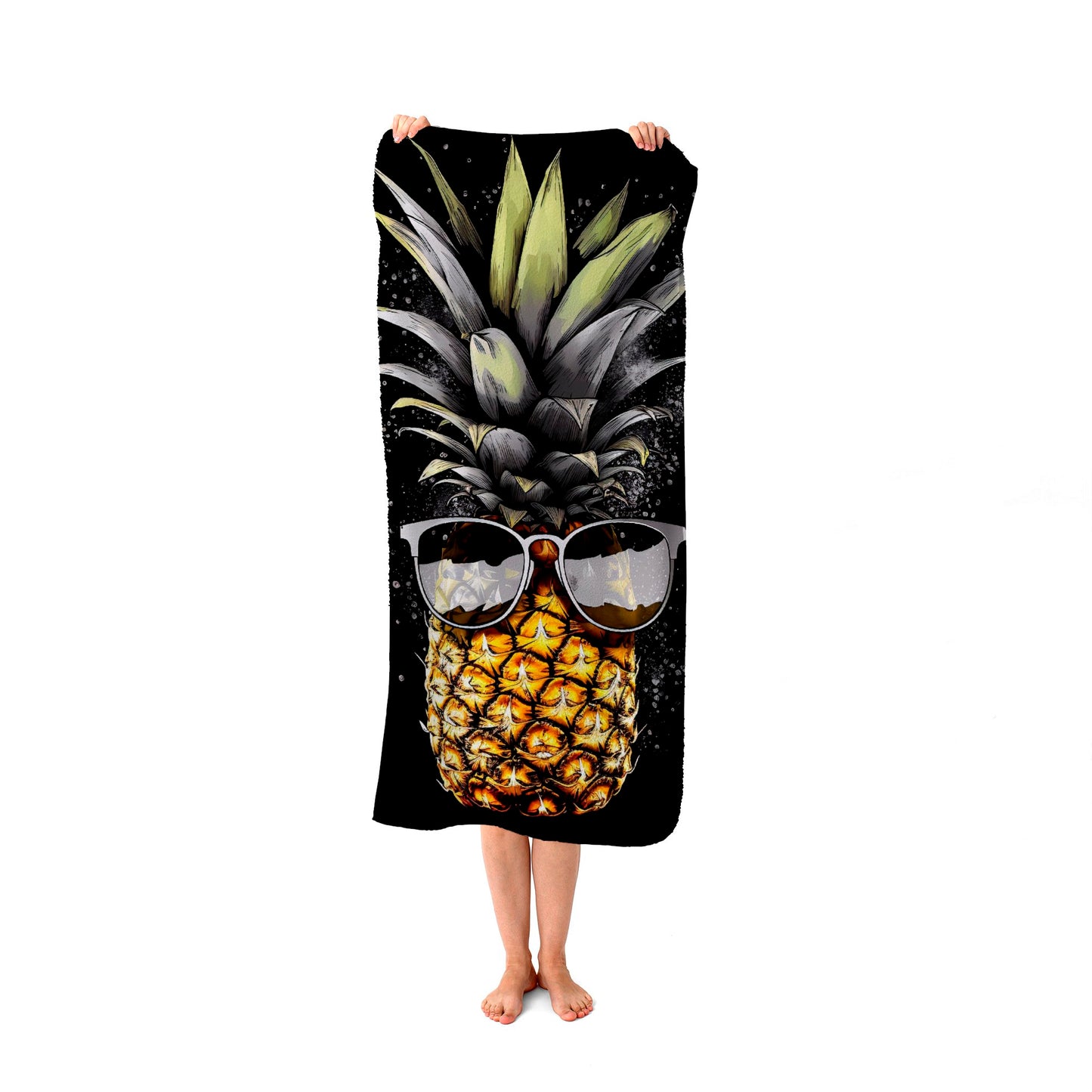 Splashart Pineapple In Glasses Beach Towel