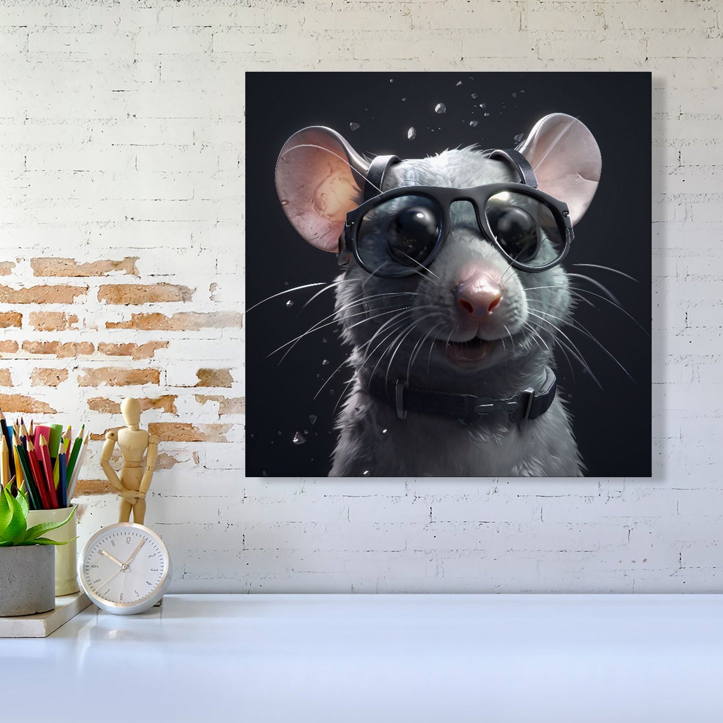 Splashart Rat In Glasses Canvas