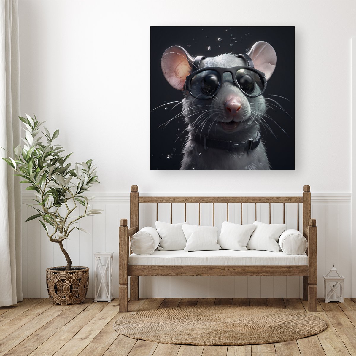 Splashart Rat In Glasses Canvas