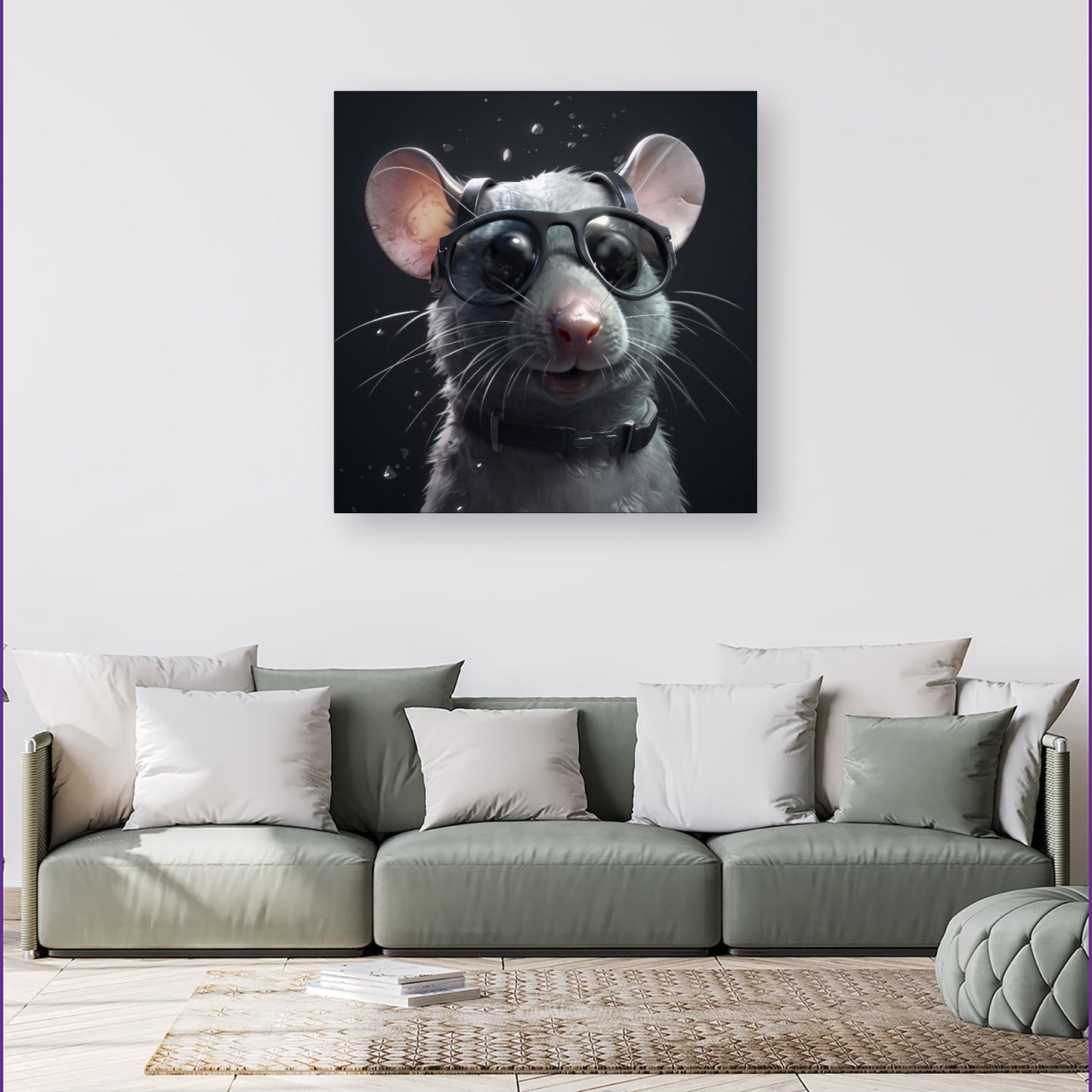 Splashart Rat In Glasses Canvas