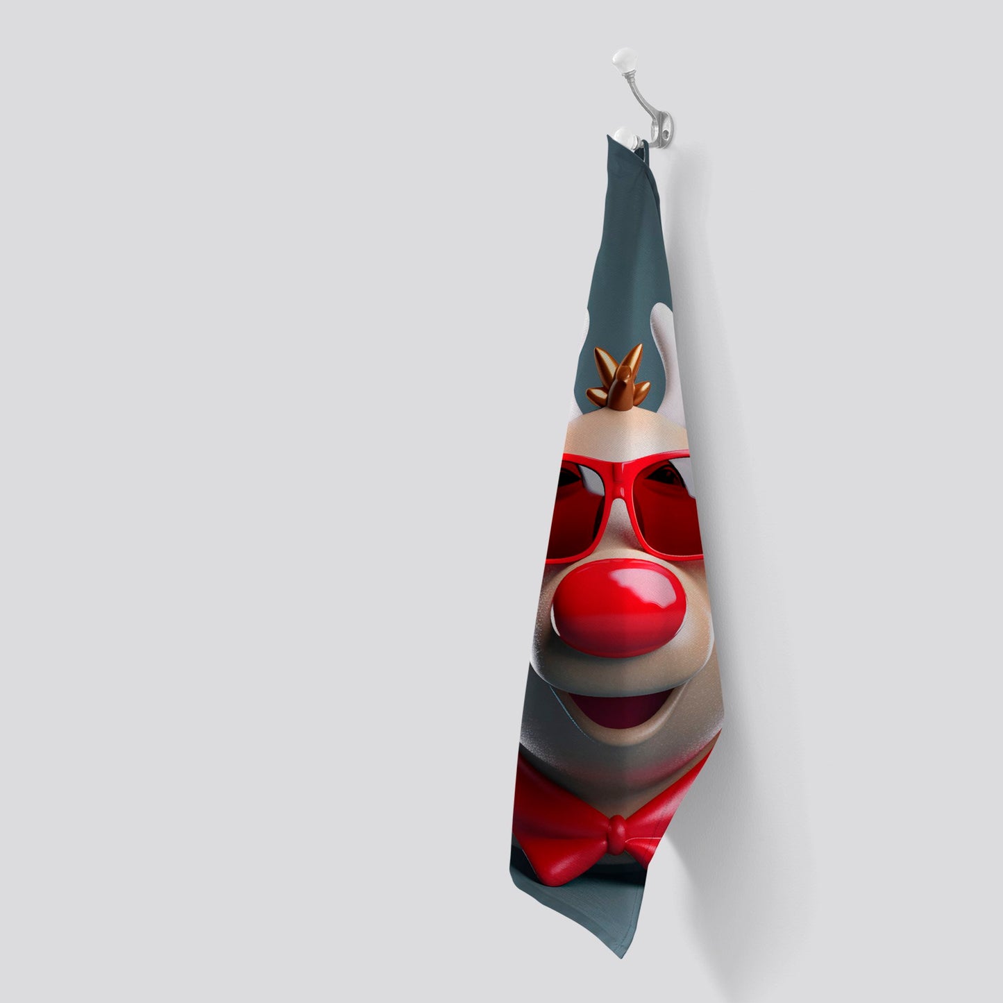 Rudolph In Red Glasses Tea Towel