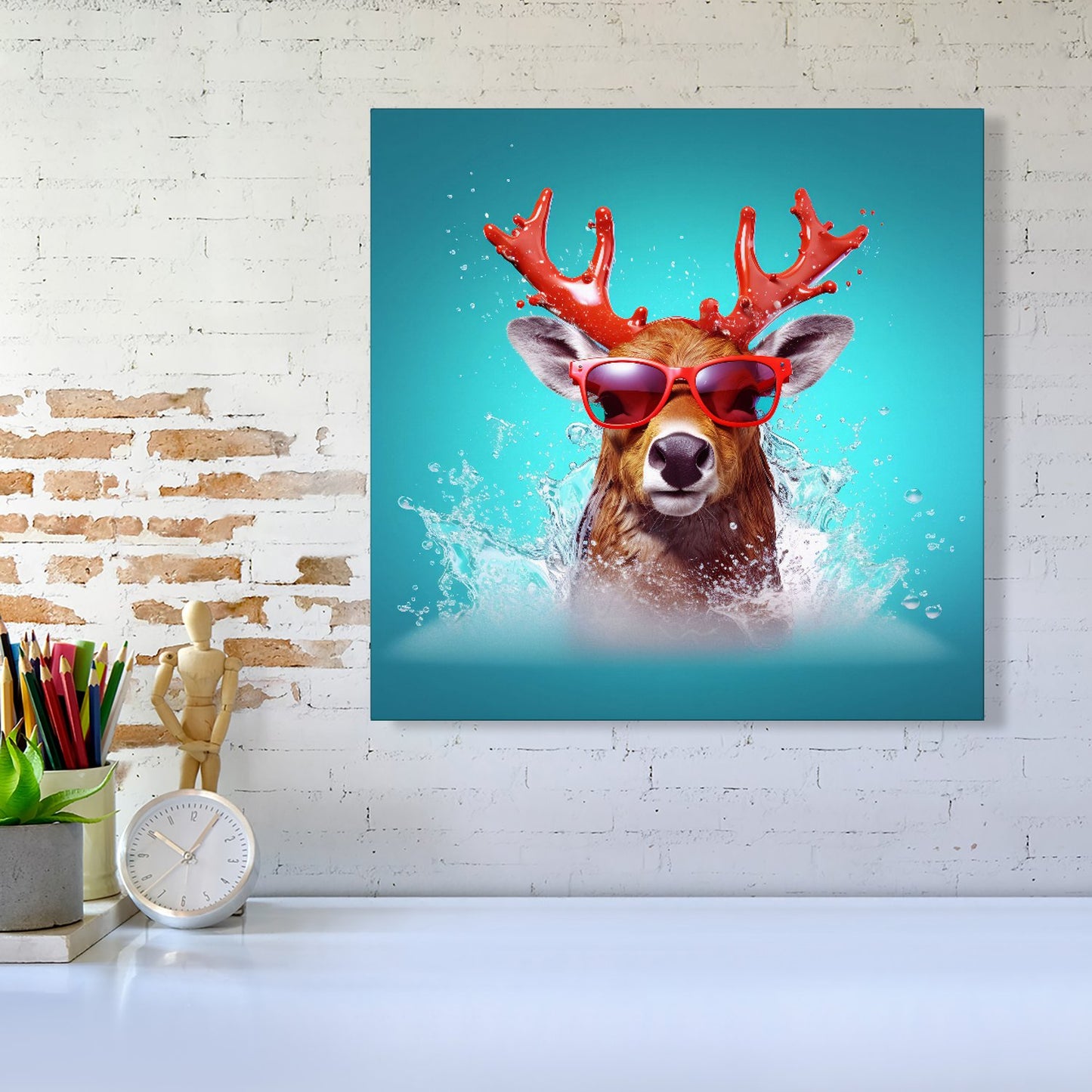 Rudolph With Reed Antlers Canvas