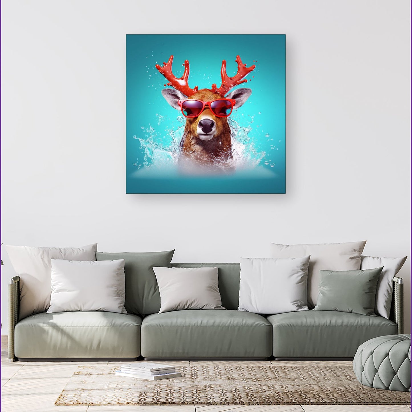 Rudolph With Reed Antlers Canvas