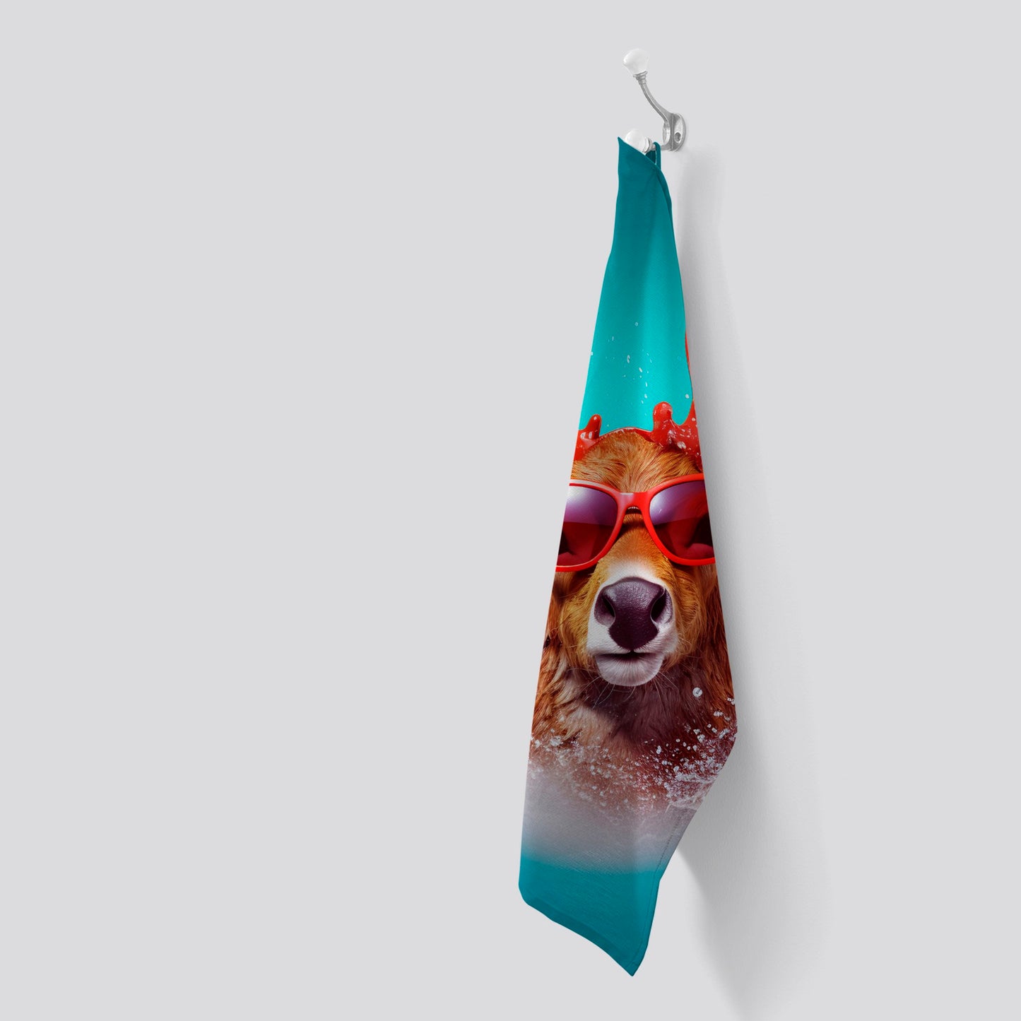 Rudolph With Reed Antlers Tea Towel