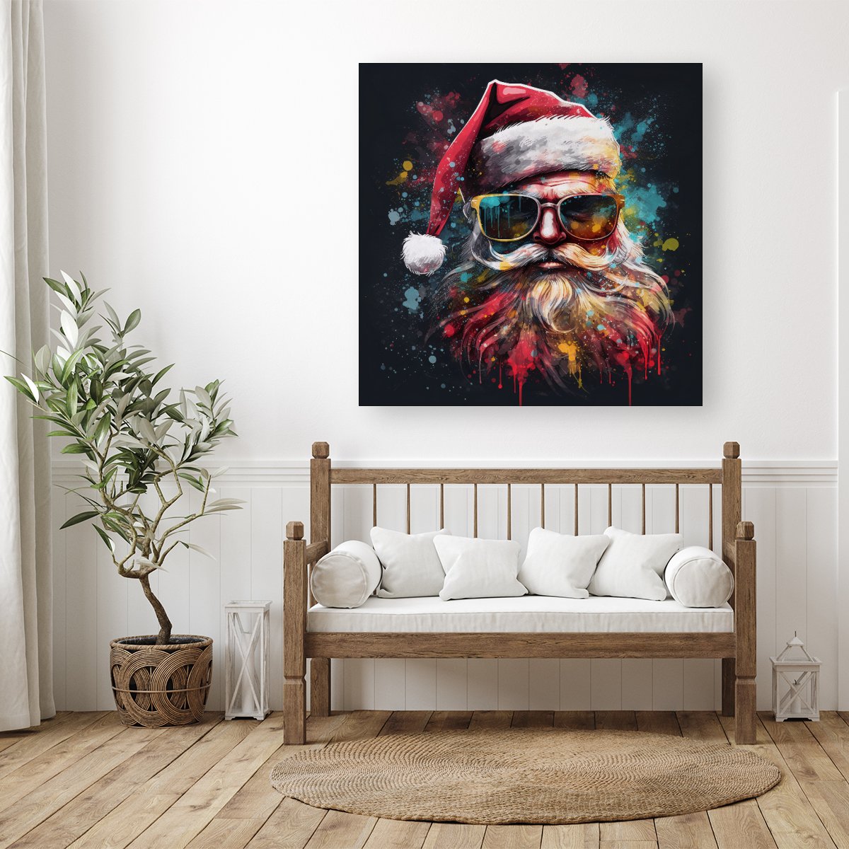 Splashart Santa Claus In Glasses Canvas