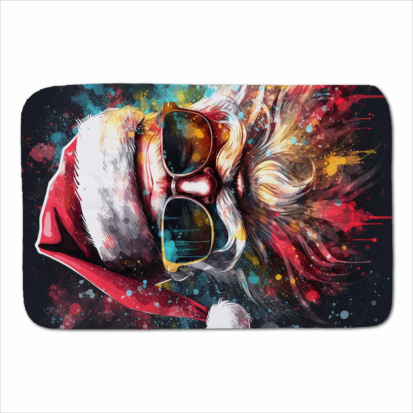 Splashart Santa Claus In Glasses Sherpa Blanket