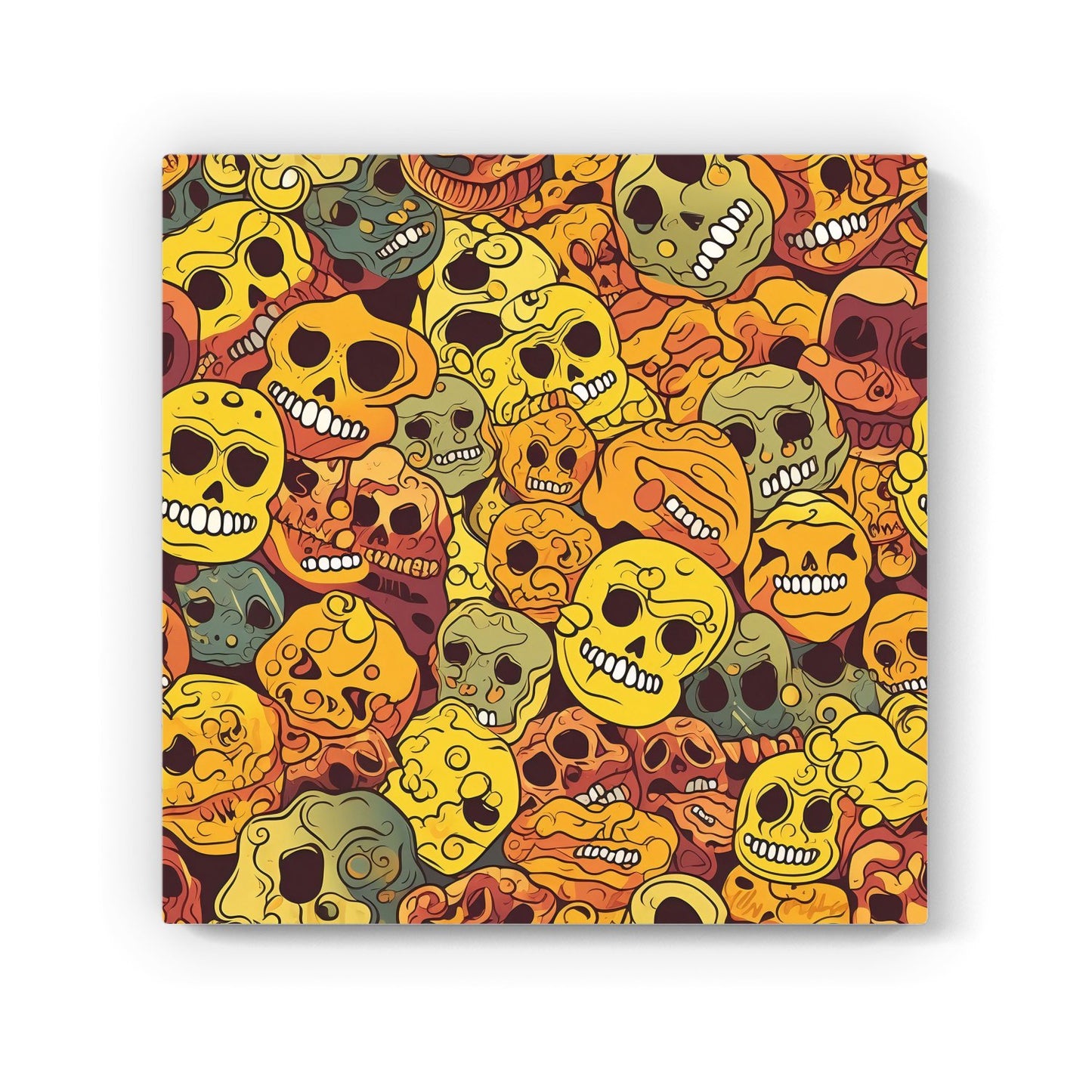Autumnal Skulls Pattern Canvas