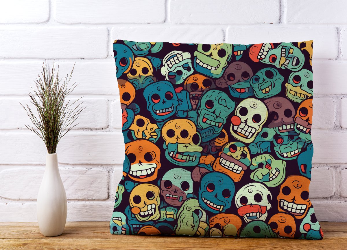 Smiling Skulls Pattern Cushions