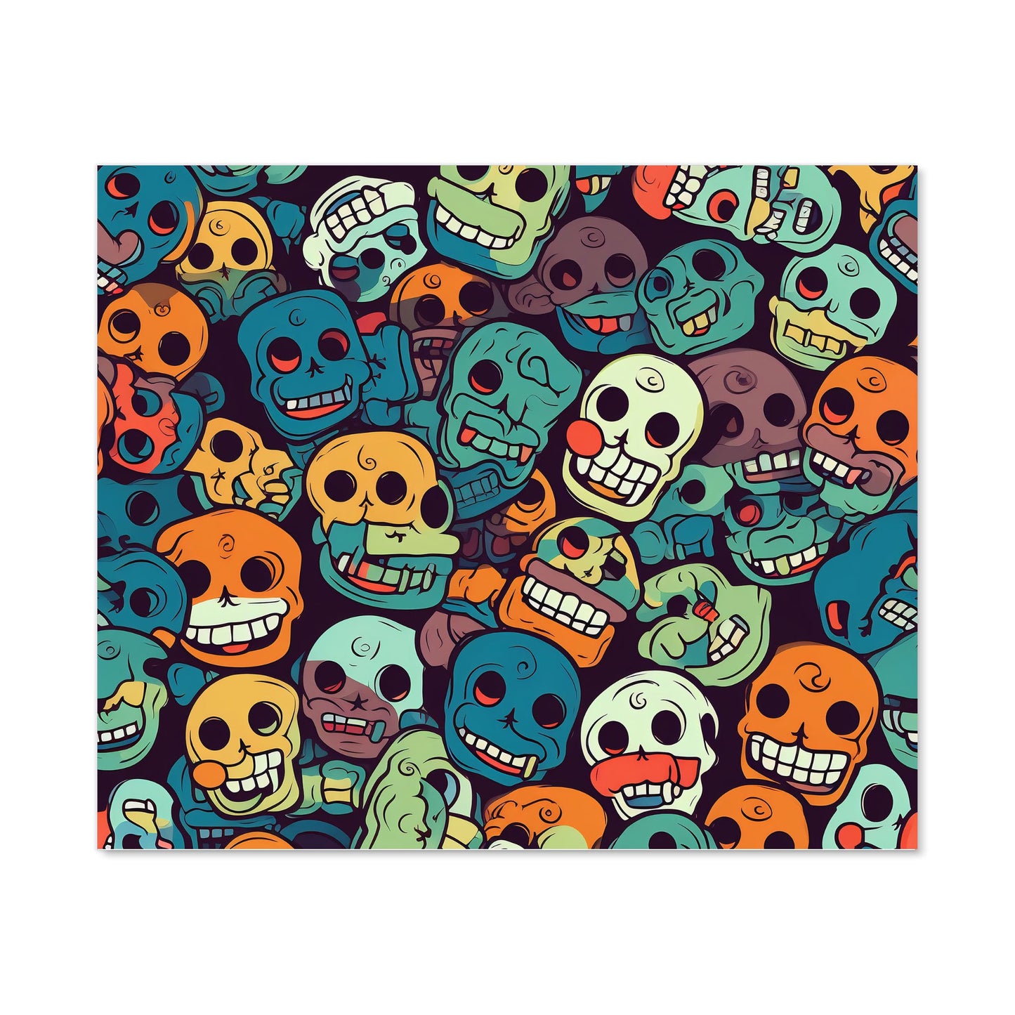 Smiling Skulls Pattern Kitchen Splashback