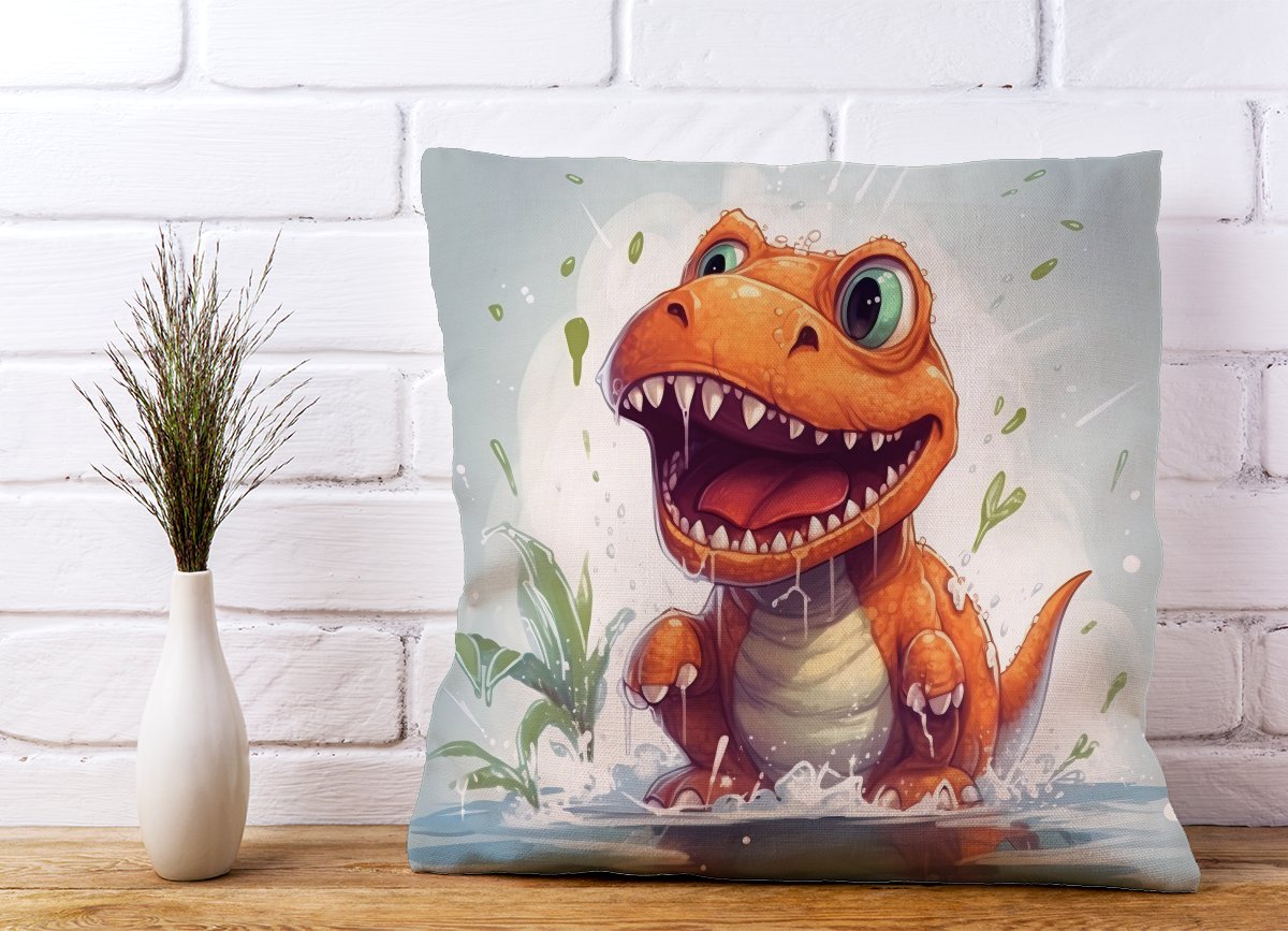 Dino Having A Splash Cushions
