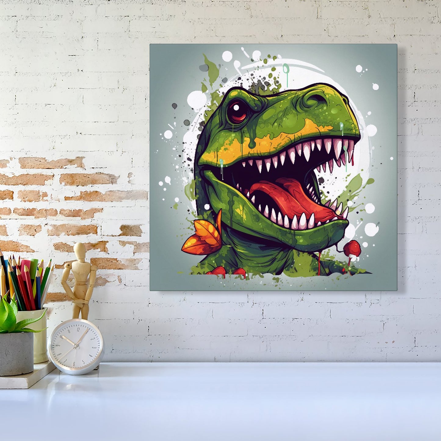 Laughing T-Rex Canvas