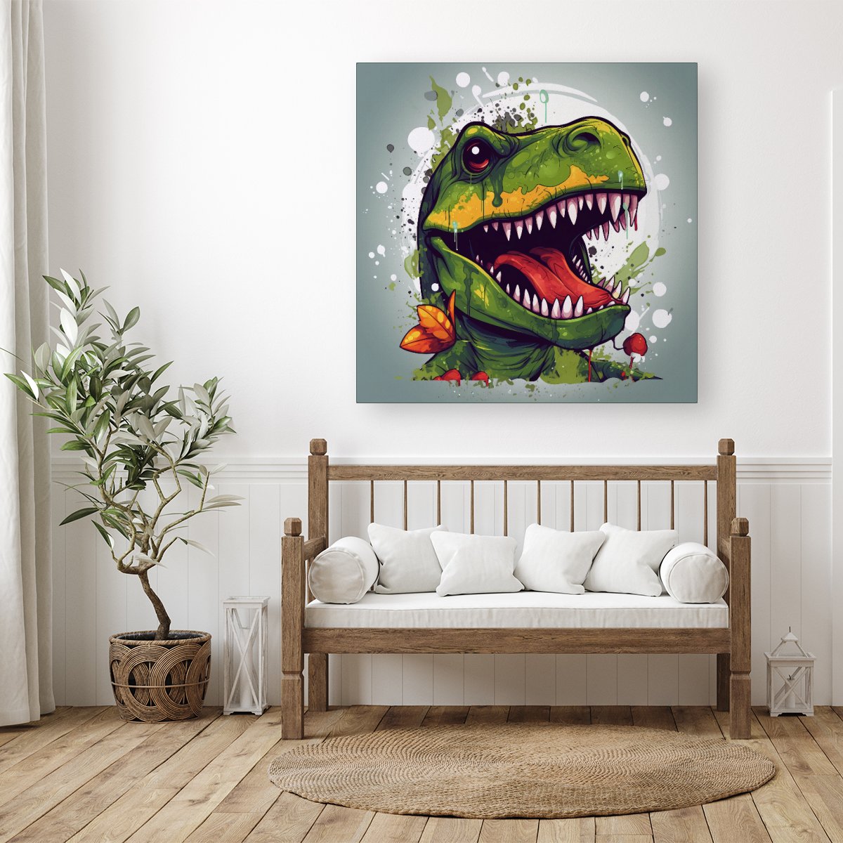 Laughing T-Rex Canvas