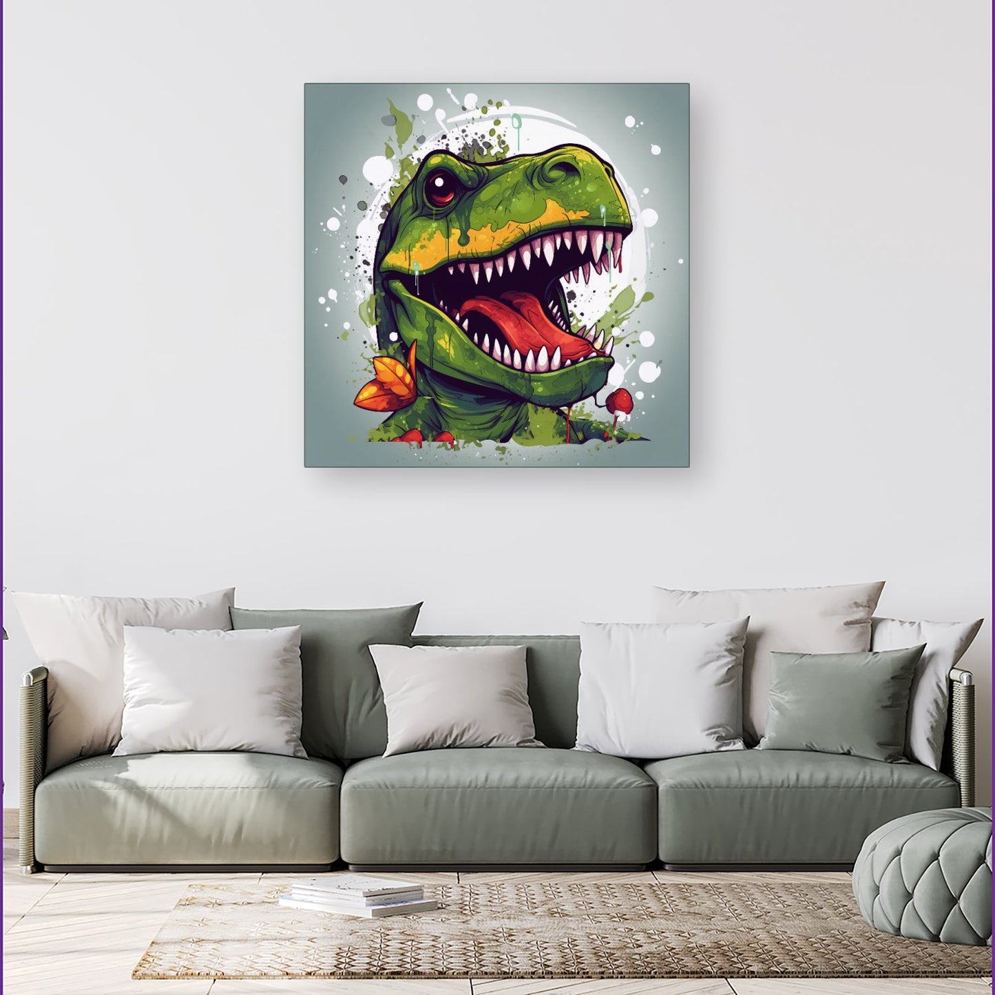 Laughing T-Rex Canvas