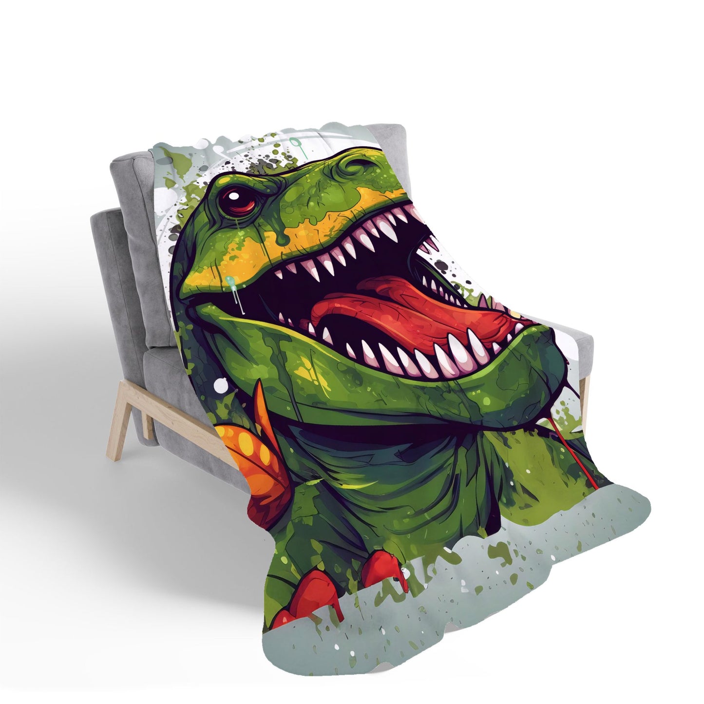 Laughing T-Rex Sherpa Blanket