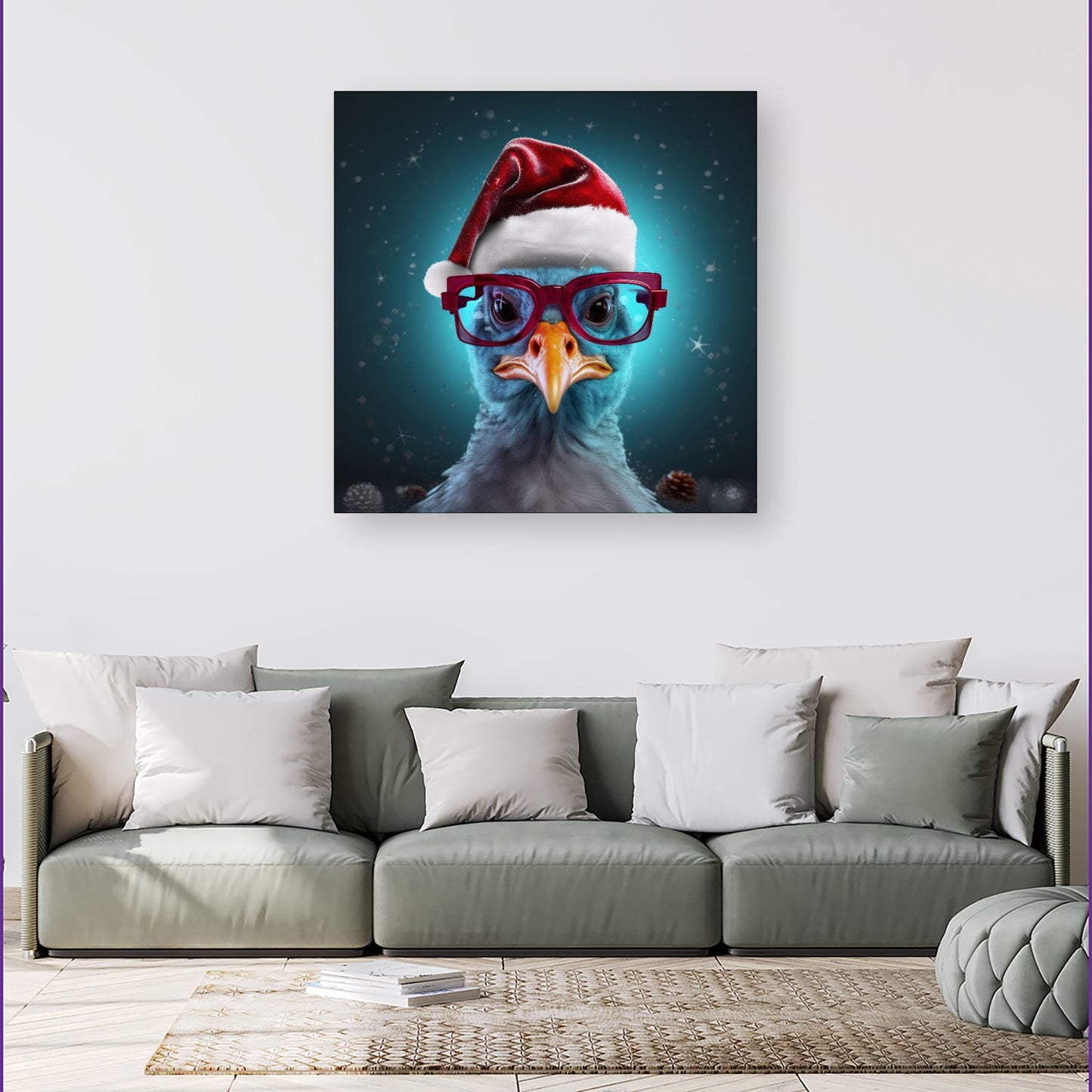 Turkey Wearing A Santa Hat Canvas