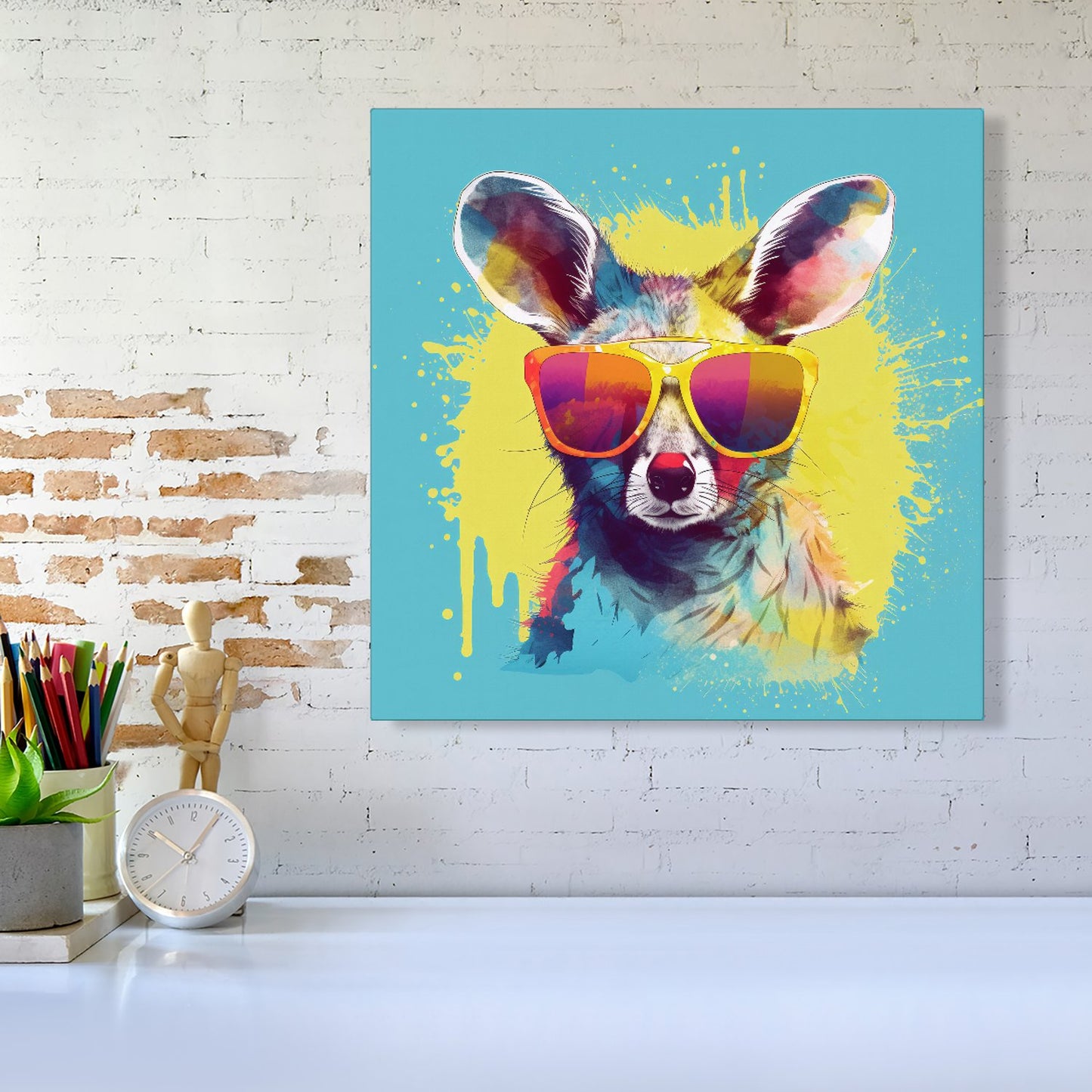 Splashart Wallaby In Glasses Canvas