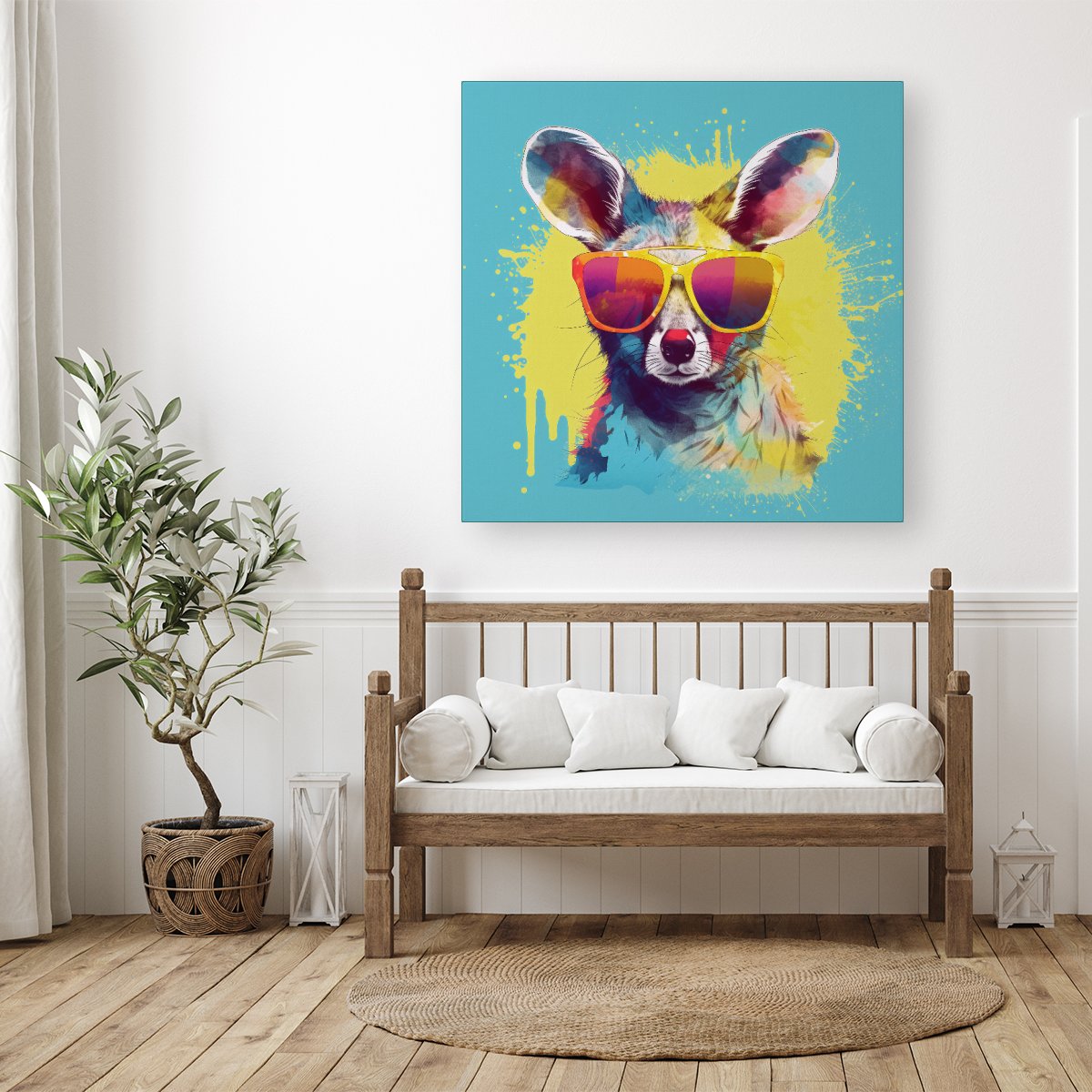 Splashart Wallaby In Glasses Canvas