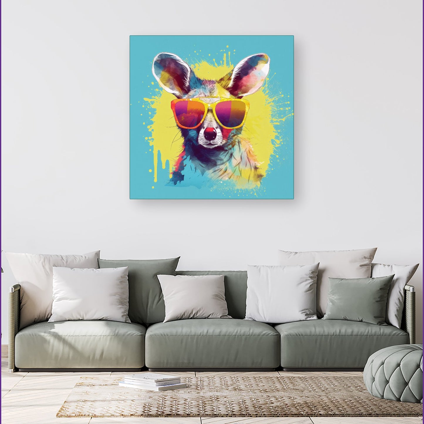 Splashart Wallaby In Glasses Canvas