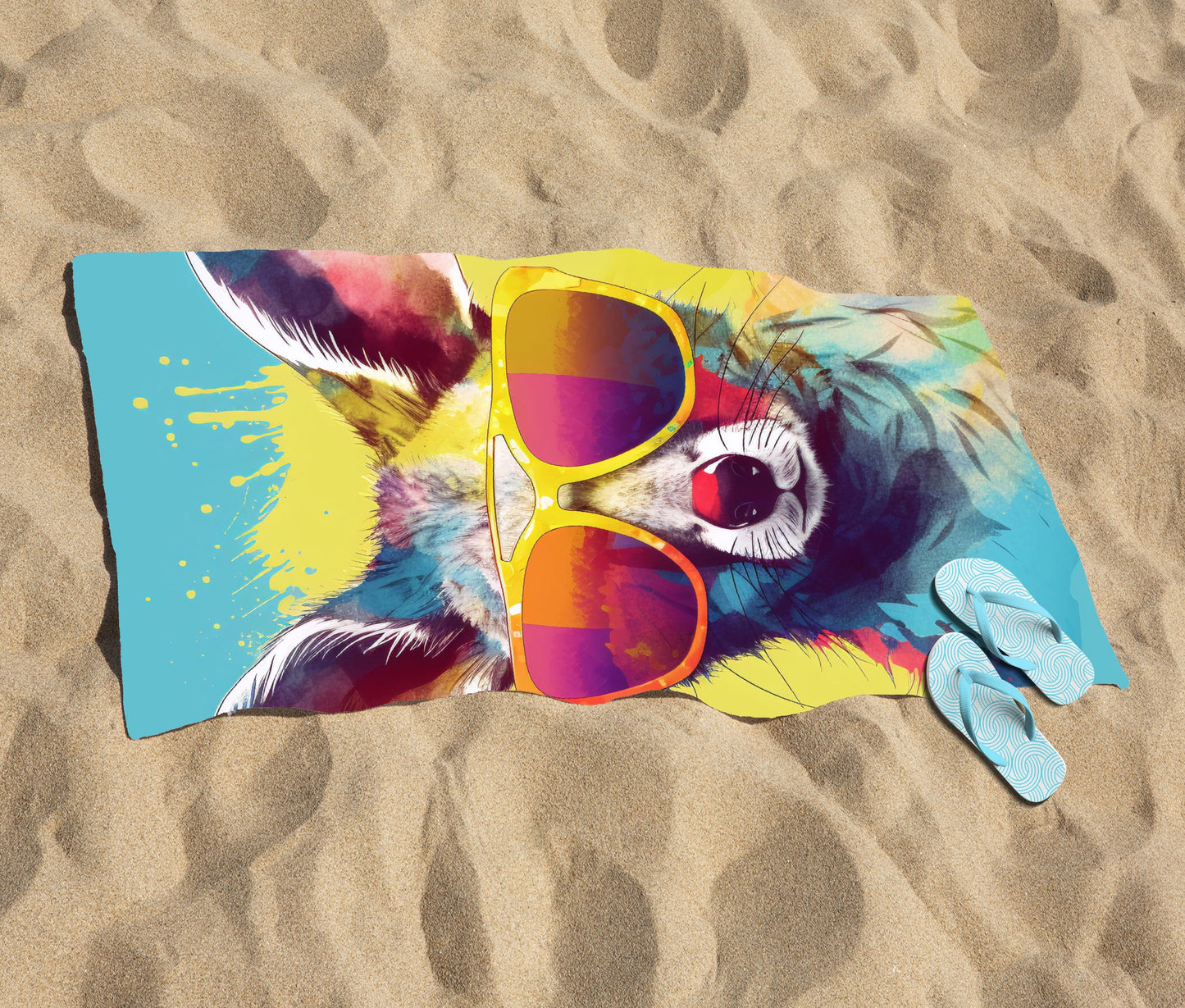 Splashart Wallaby In Glasses Beach Towel