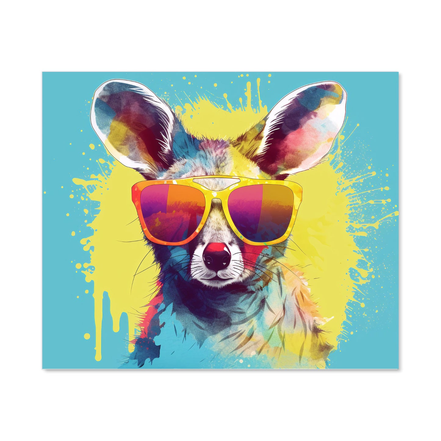 Splashart Wallaby In Glasses Kitchen Splashback
