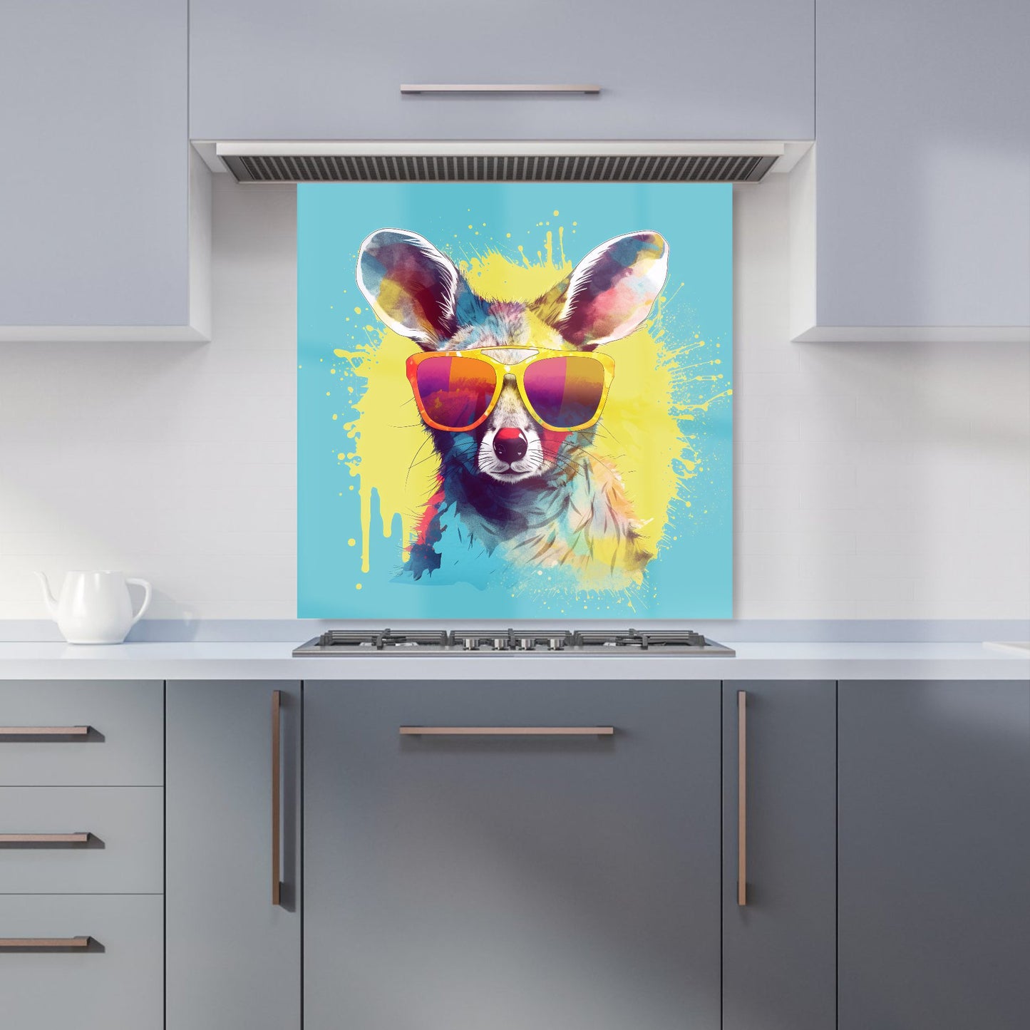 Splashart Wallaby In Glasses Kitchen Splashback