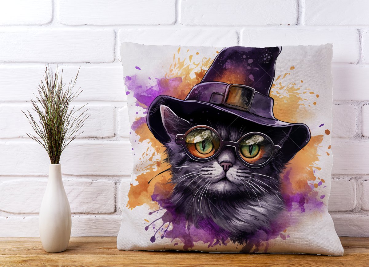 Splashart Longhaired Witches Cat Cushions