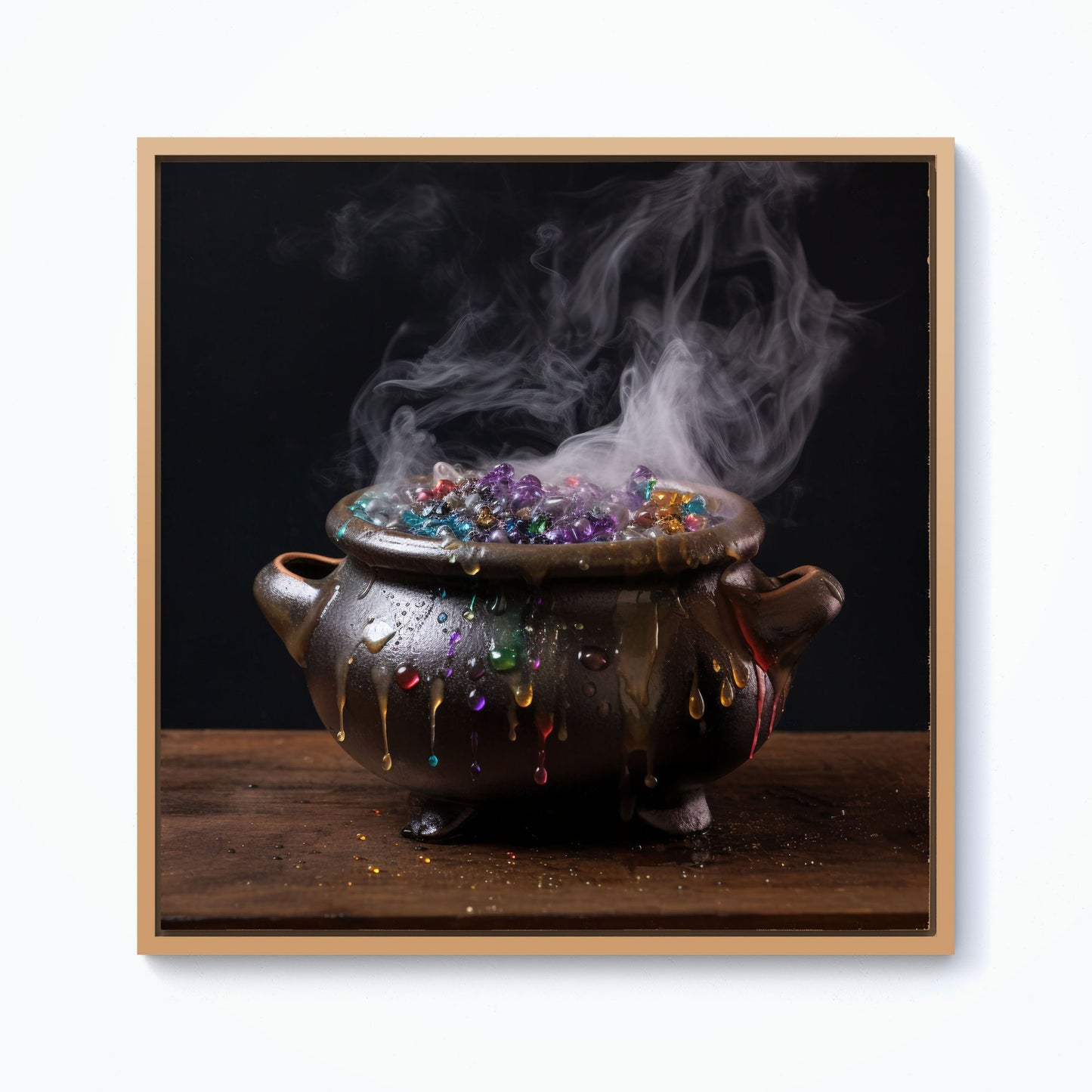 Contemporary Bubbling Cauldron Framed Canvas