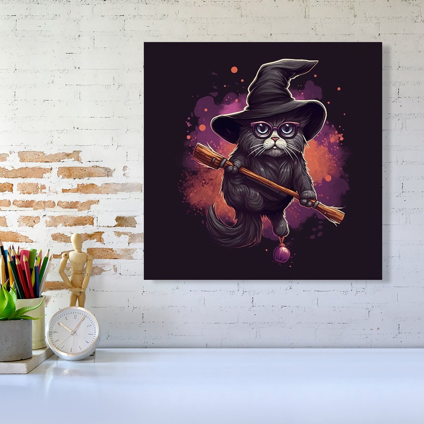 Cat And A Broom Canvas