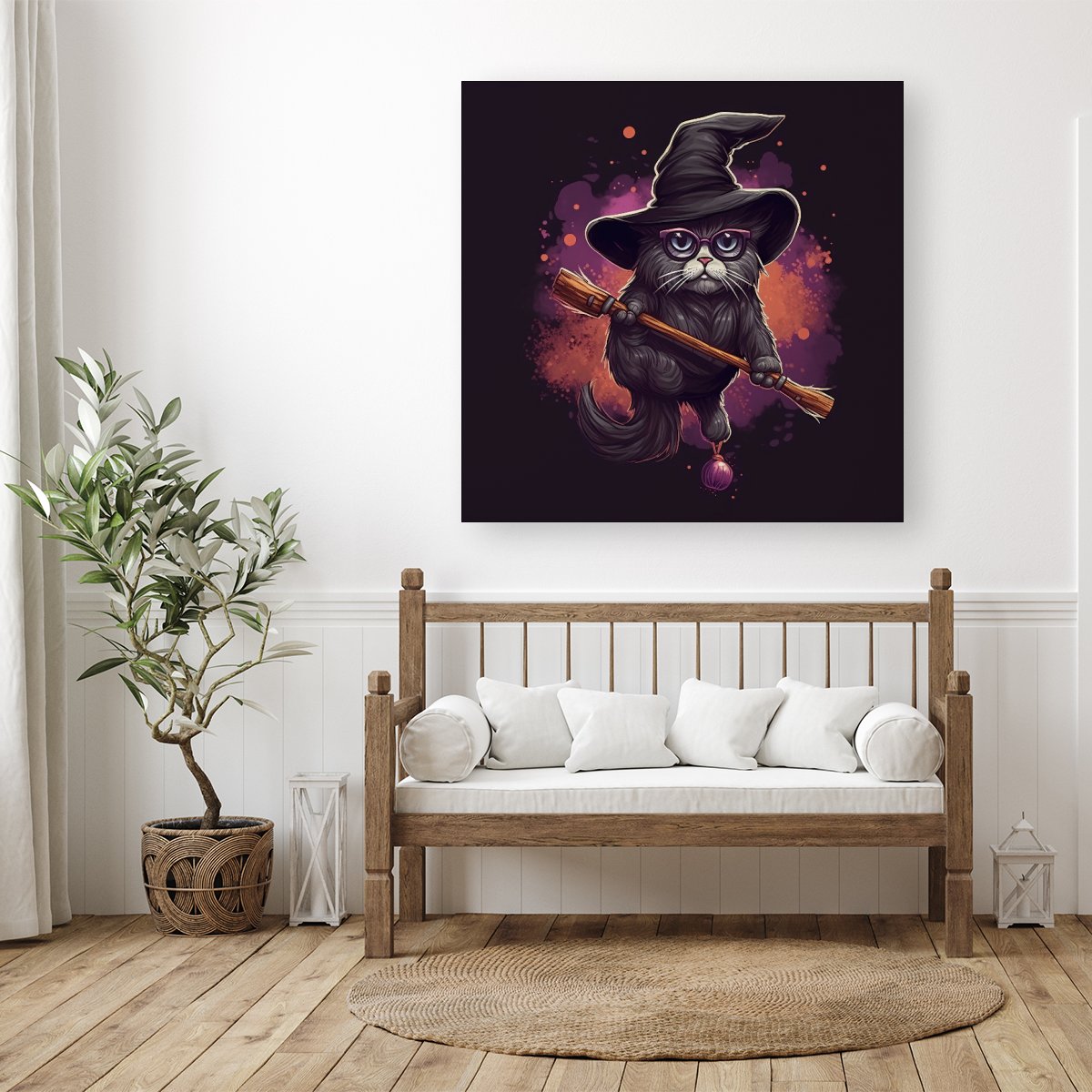 Cat And A Broom Canvas