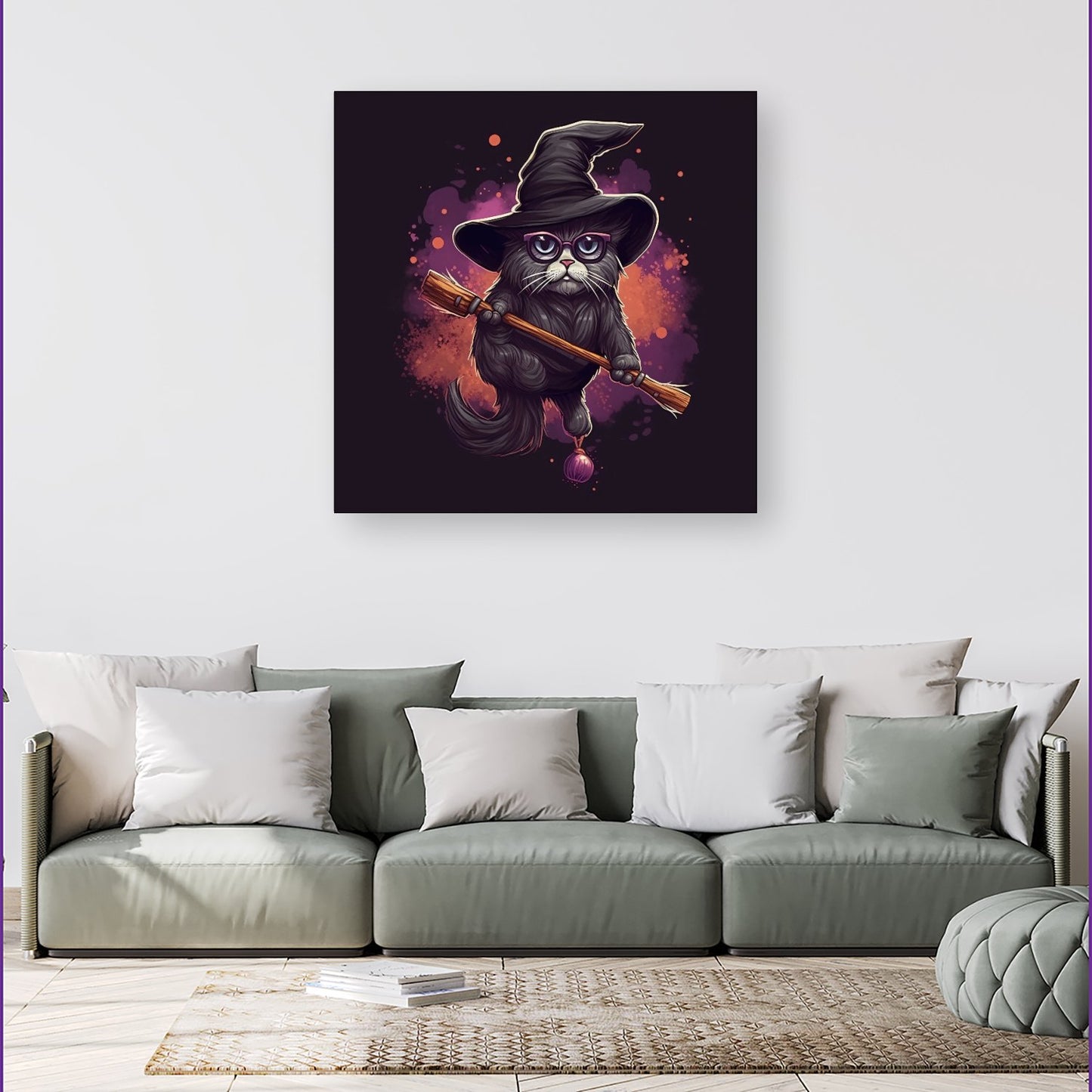 Cat And A Broom Canvas
