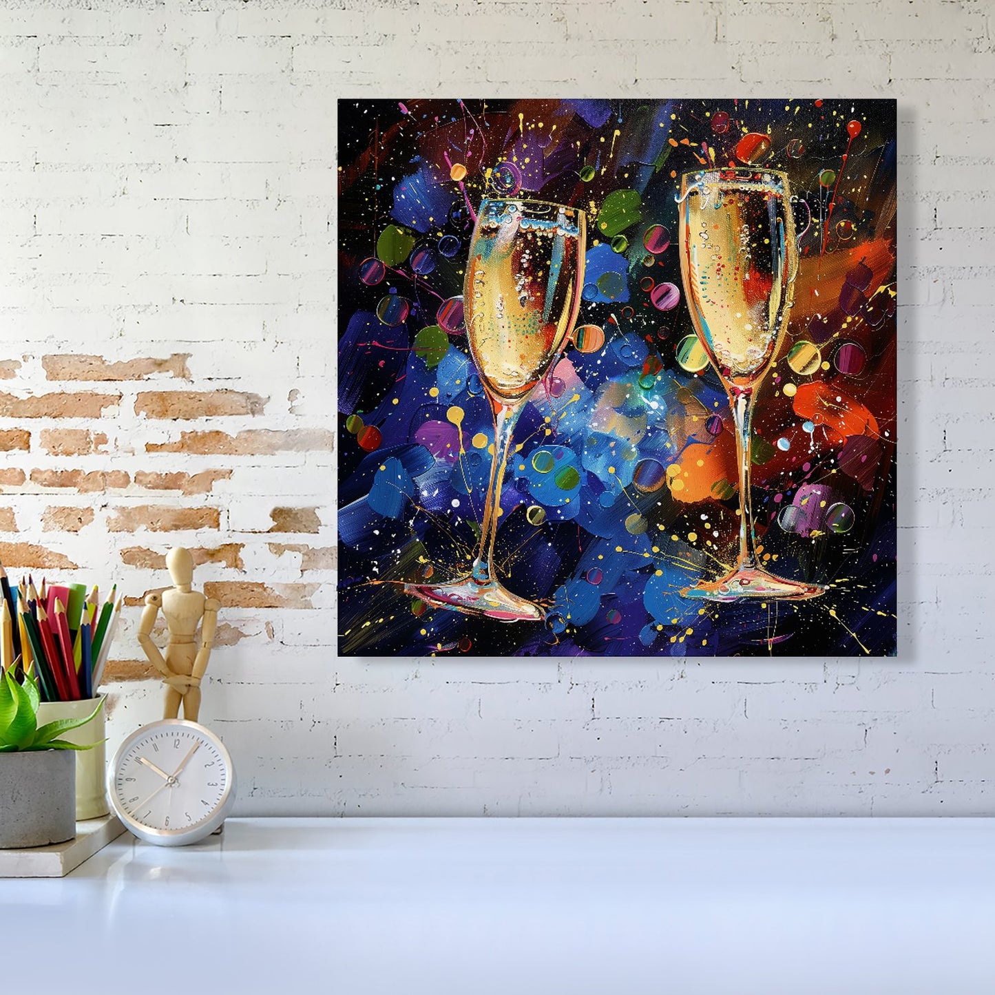 Splashart Champagne Flutes Canvas