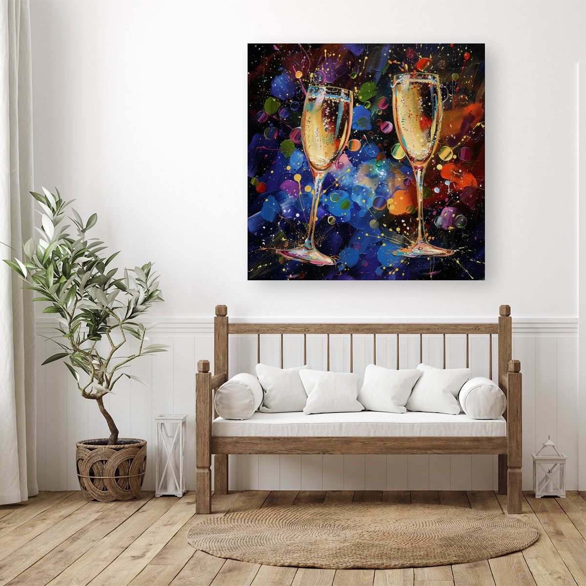 Splashart Champagne Flutes Canvas