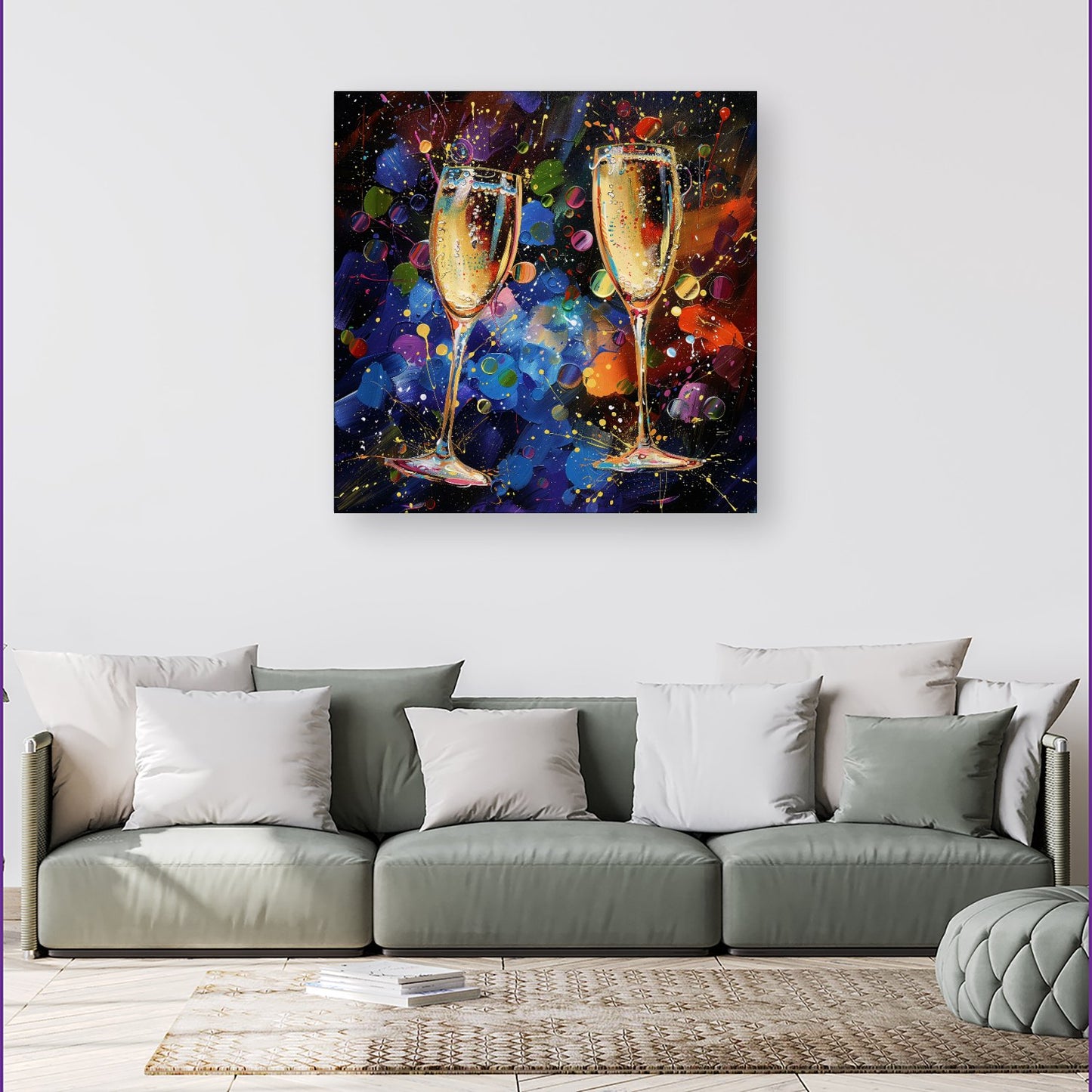 Splashart Champagne Flutes Canvas