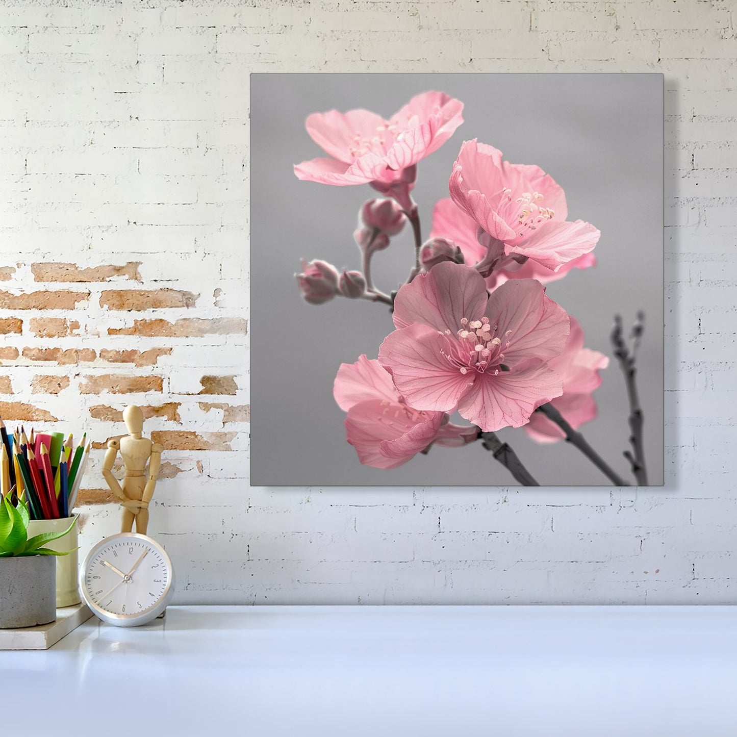 Delicate Pink Flowers Canvas