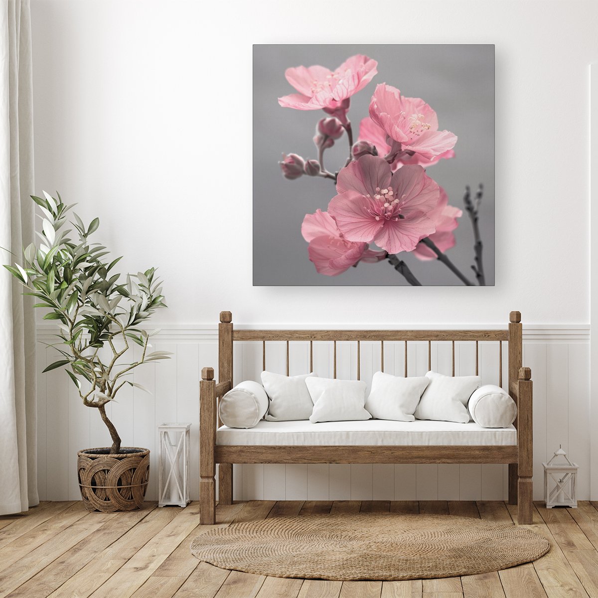 Delicate Pink Flowers Canvas