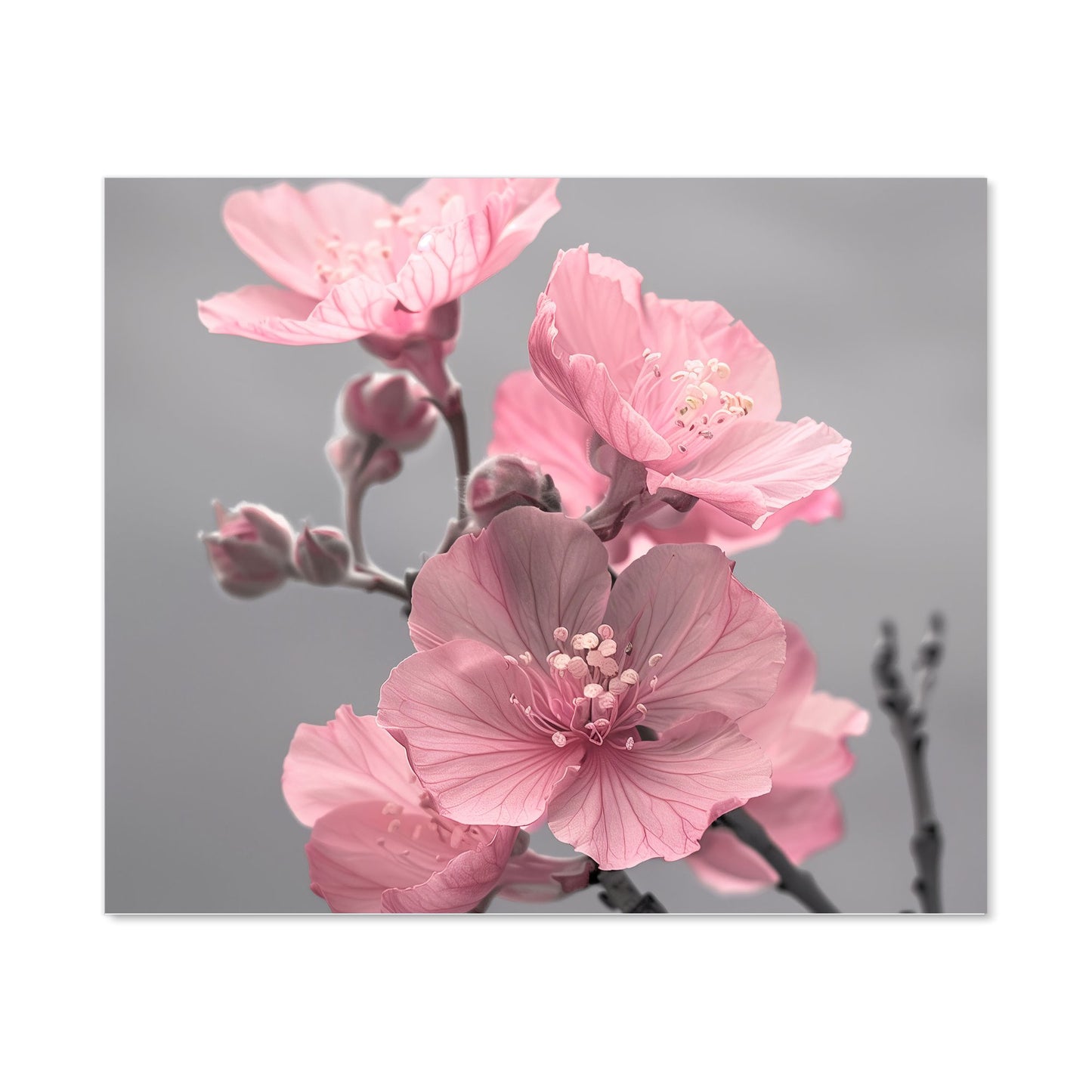 Delicate Pink Flowers Kitchen Splashback
