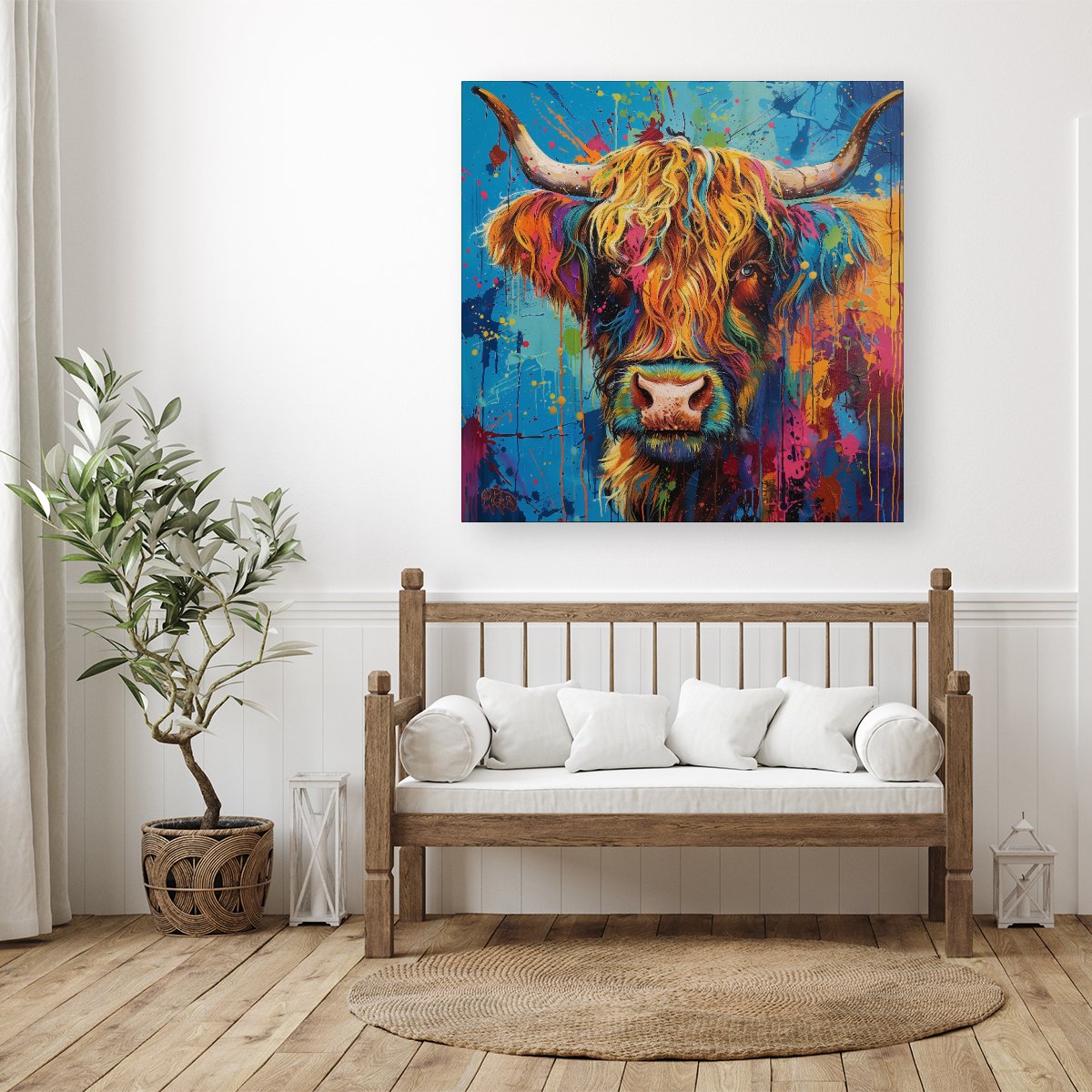 Splashart Highland Cow Canvas
