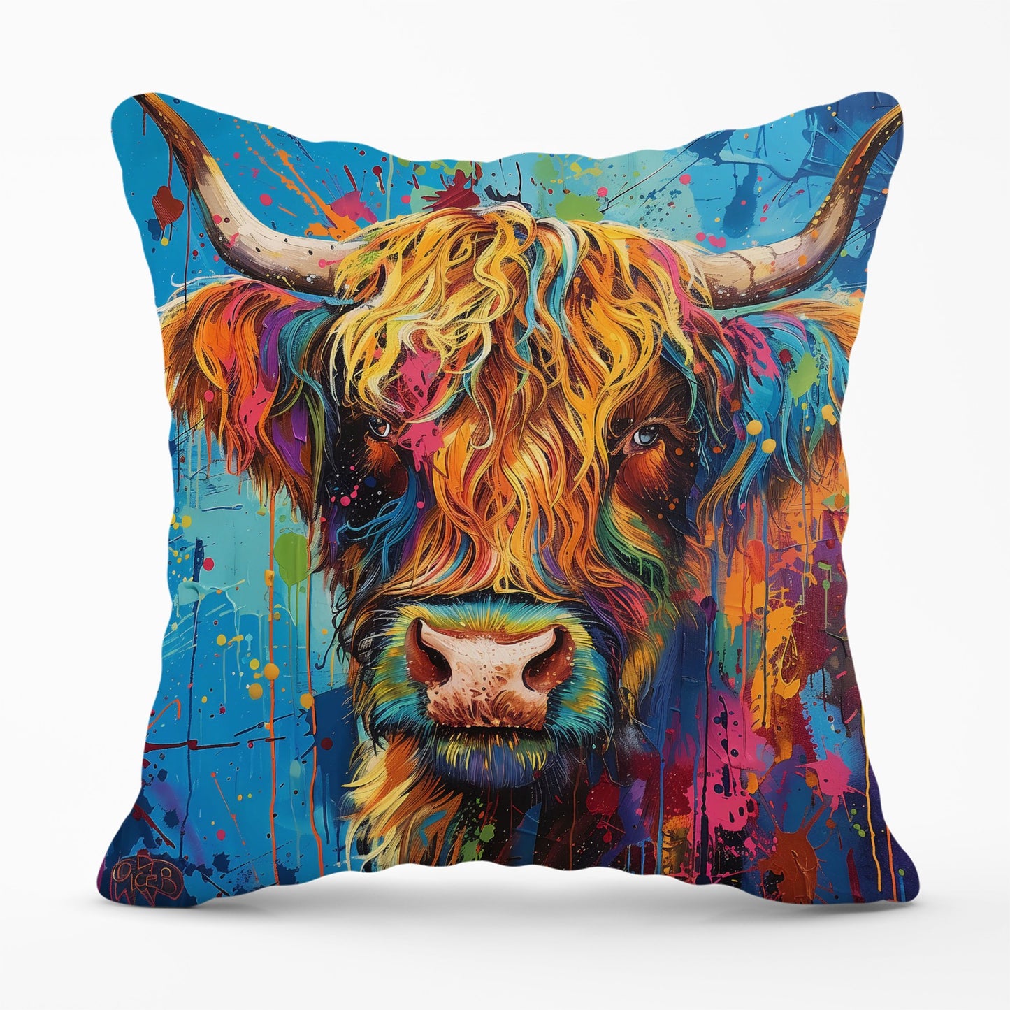 Splashart Highland Cow Cushions